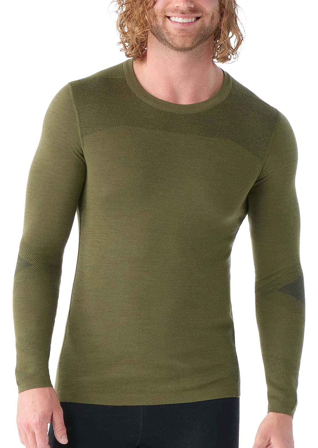 Smartwool Men&#39;s Intraknit Thermal Merino Crew Base Layer Top Winter Moss