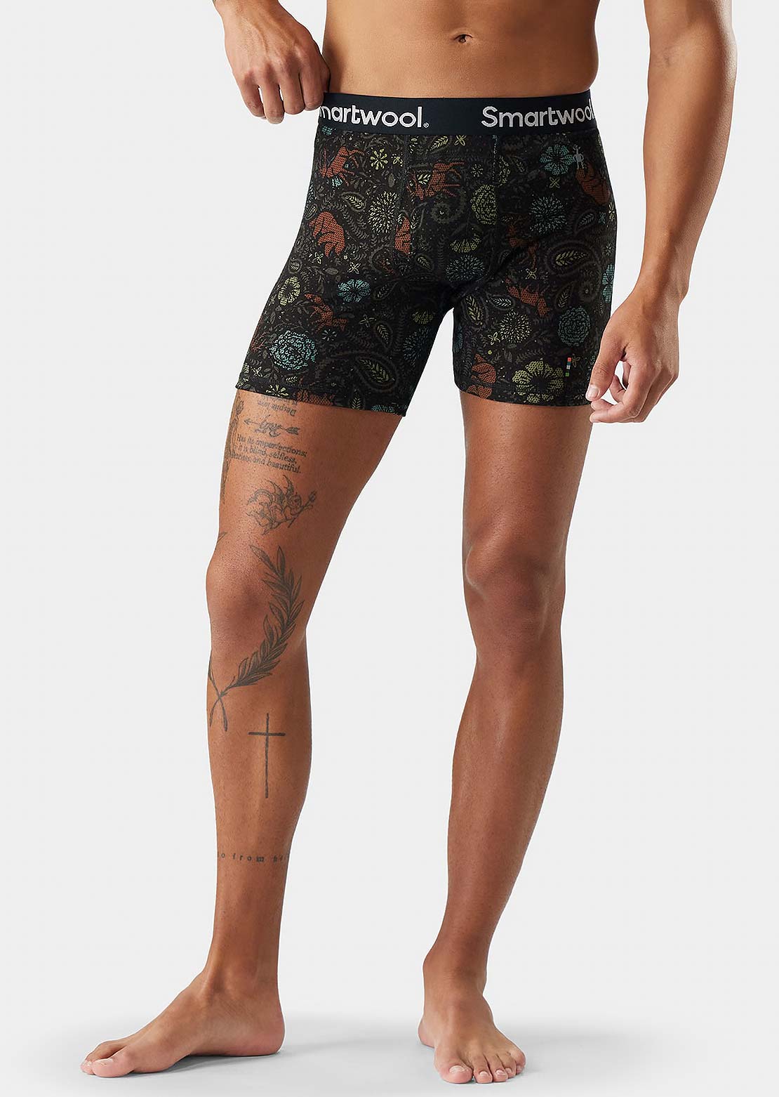 Smartwool Men's Merino Print Boxer Boxed Brief Black Paisley