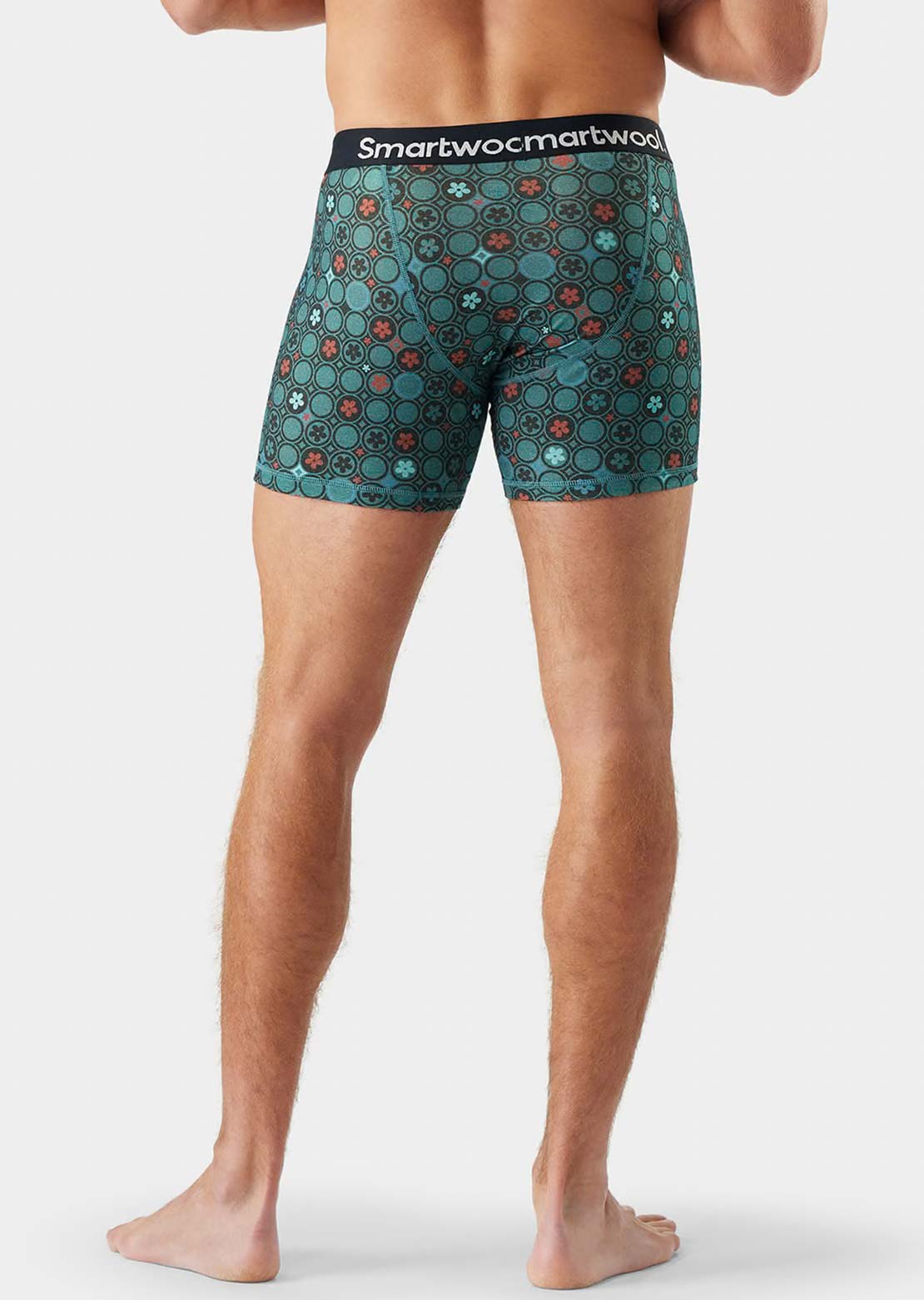 Smartwool Men's Merino Print Boxer Boxed Brief Dusty Teal Geo Floral