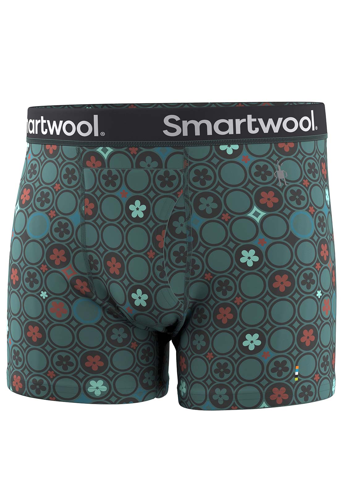 Smartwool Men's Merino Print Boxer Boxed Brief Dusty Teal Geo Floral