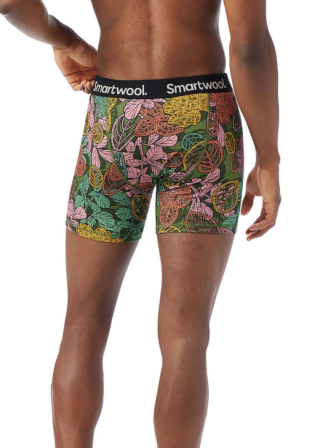 Smartwool Men&#39;s Merino Print Boxer Brief Boxed Fern Green Aloha Forest