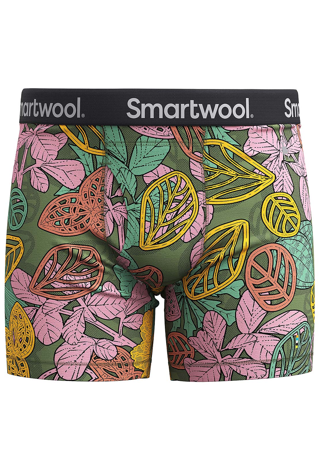 Smartwool Men&#39;s Merino Print Boxer Brief Boxed Fern Green Aloha Forest