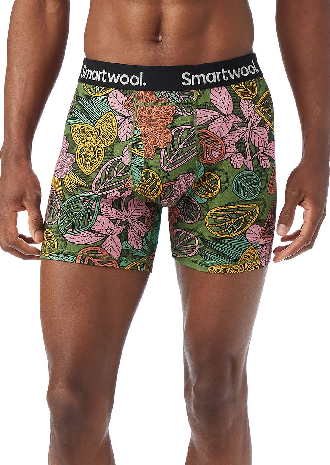 Smartwool Men&#39;s Merino Print Boxer Brief Boxed Fern Green Aloha Forest