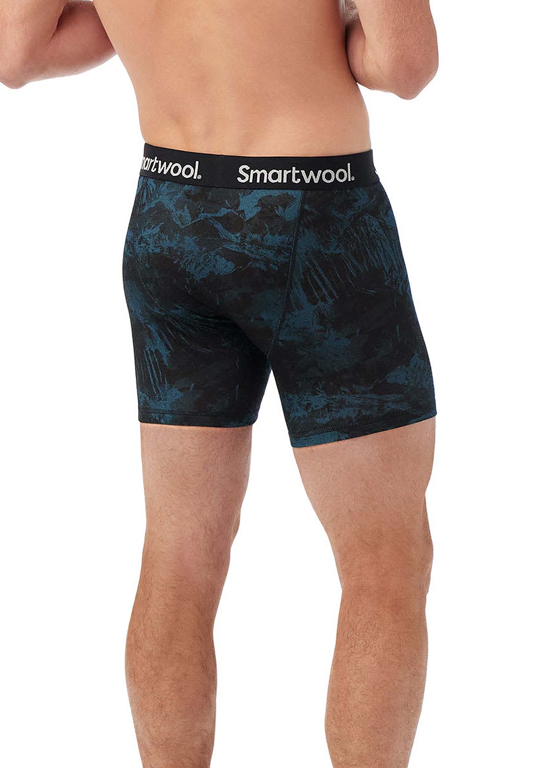 Smartwool Men&#39;s Merino Print Boxer Brief Boxed Twilight Blue Mountain
