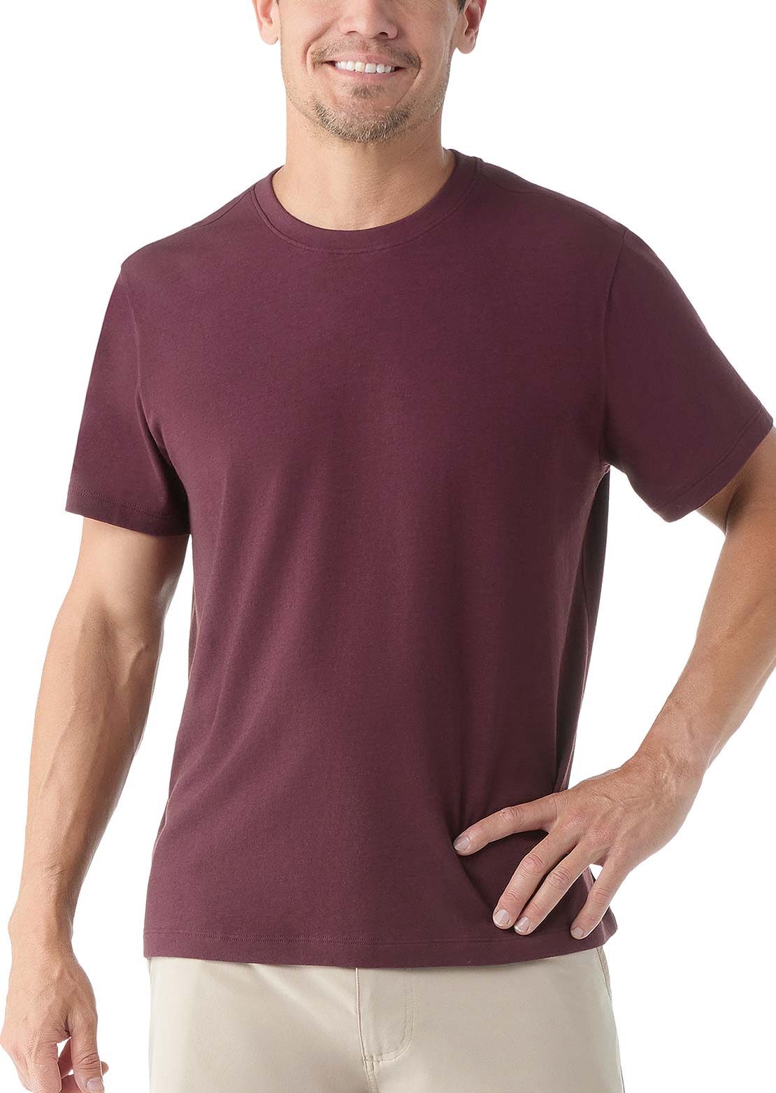Smartwool Men&#39;s Perfect Crew Short Sleeve T-Shirt Eggplant