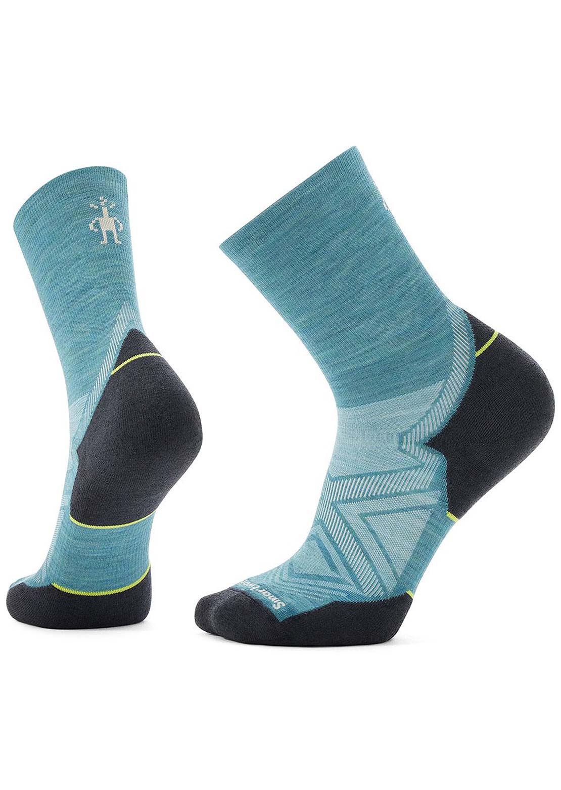 Smartwool Men&#39;s Run Targeted Cushion Mid Crew Socks Cascade Green