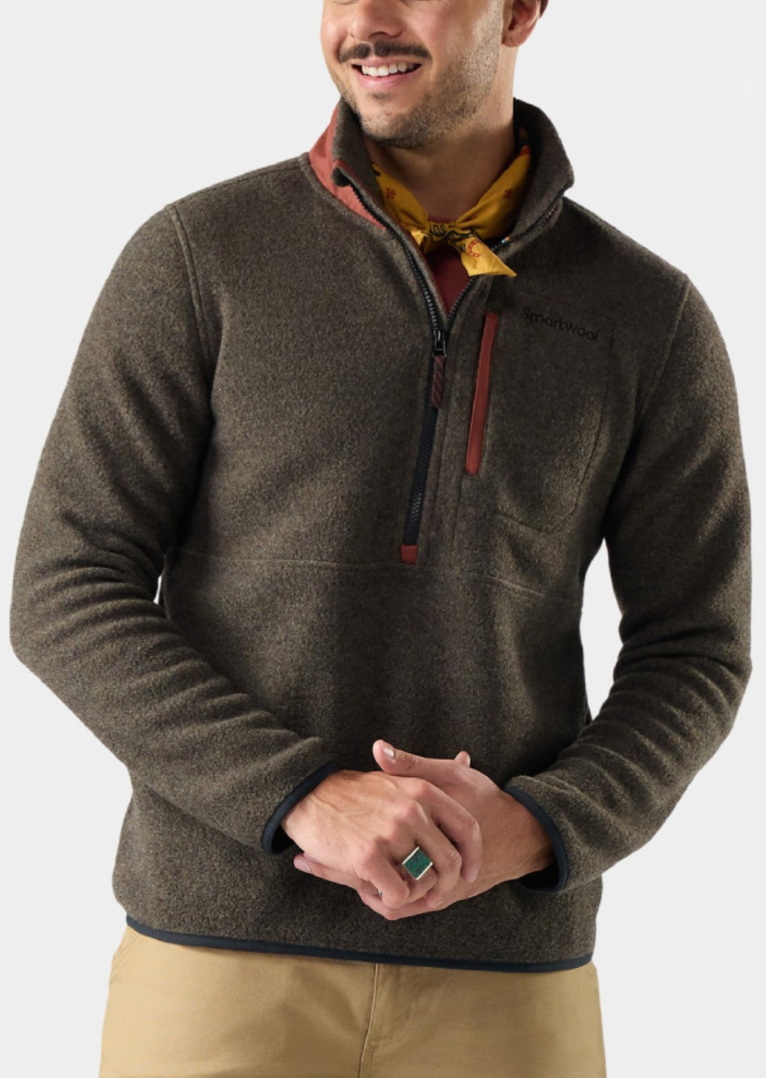 Smartwool Men's Second Cut Fleece 1/2 Zip Long Sleeve Burnt Sienna