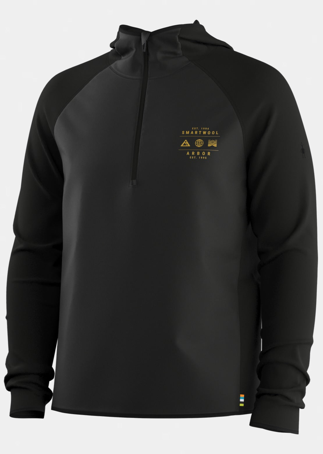 Smartwool Men's Smartloft 1/2 Zip Hood Black/Honey Gold
