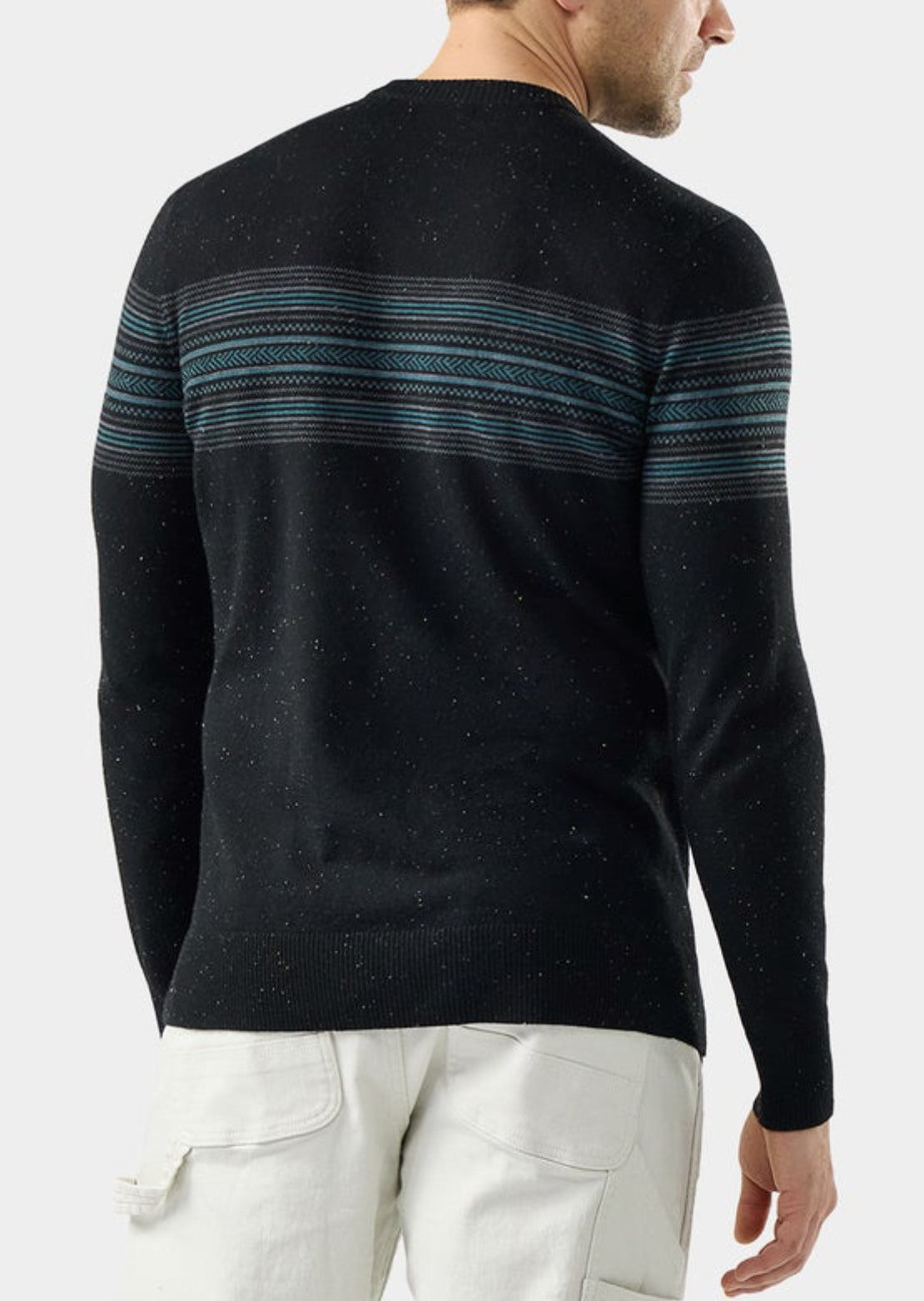Smartwool Men's Sparwood Stripe Crewneck Sweater Black Donegal