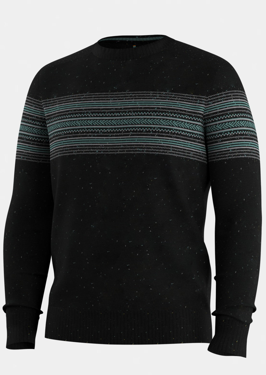 Smartwool Men's Sparwood Stripe Crewneck Sweater Black Donegal