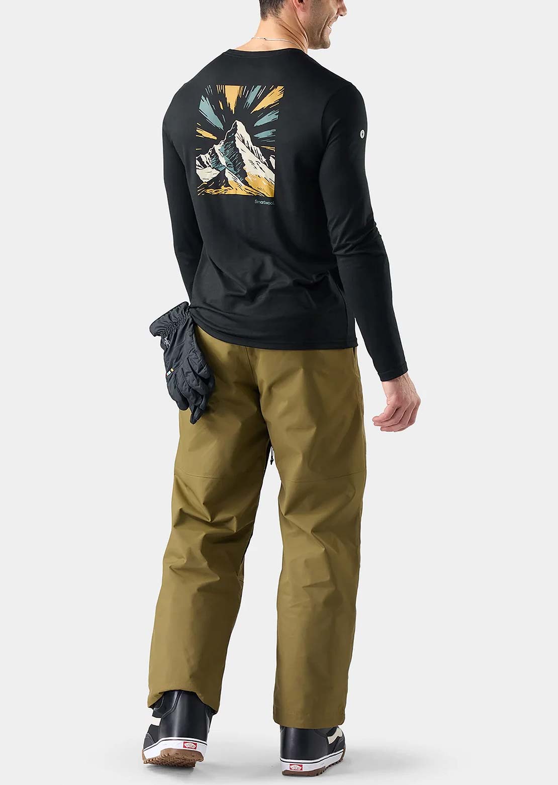 Smartwool Men's Summit Quest Active Graphic Long Sleeve Black