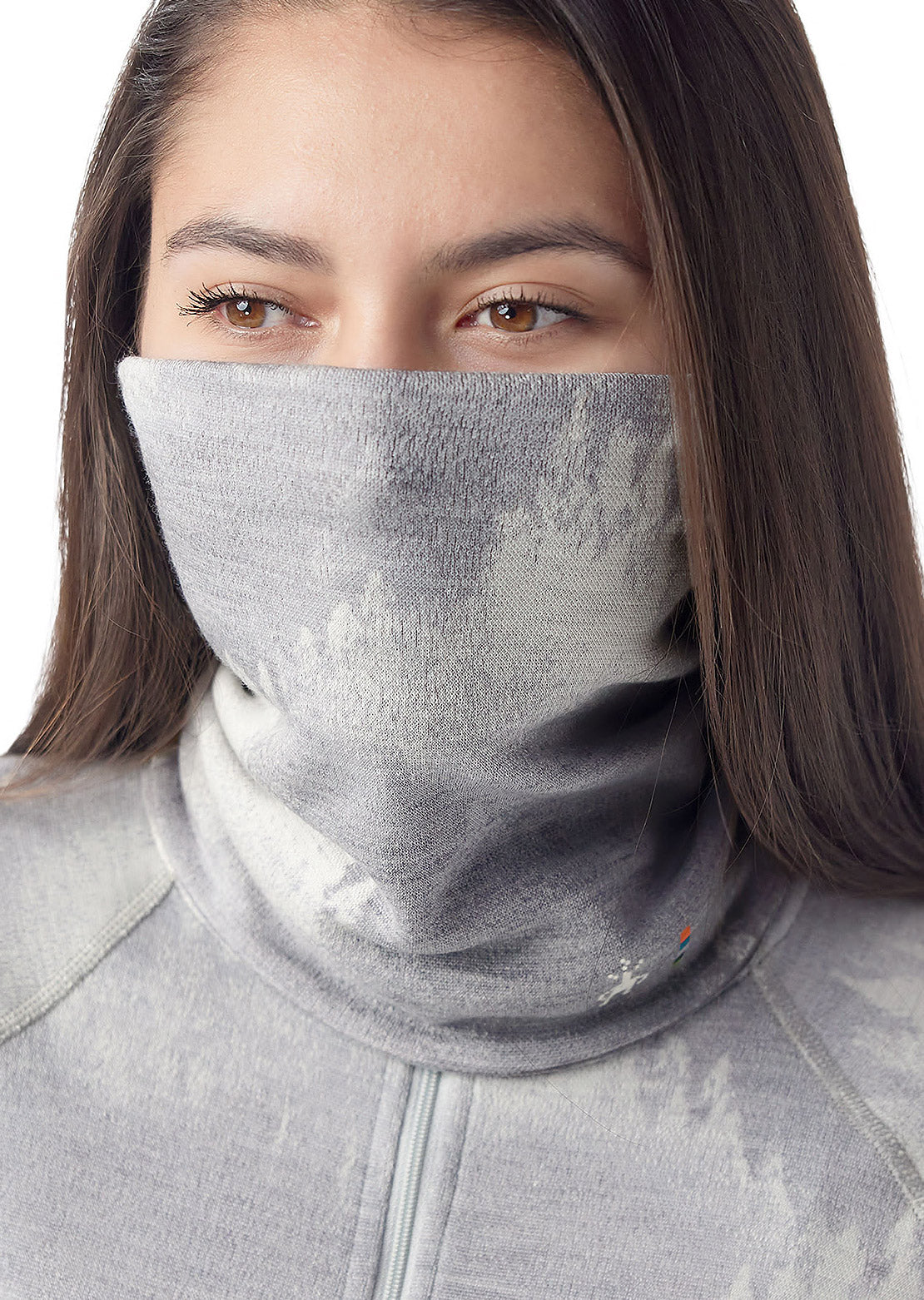 Smartwool Thermal Merino Reversible Neck Gaiter Light Gray Foggy Pines