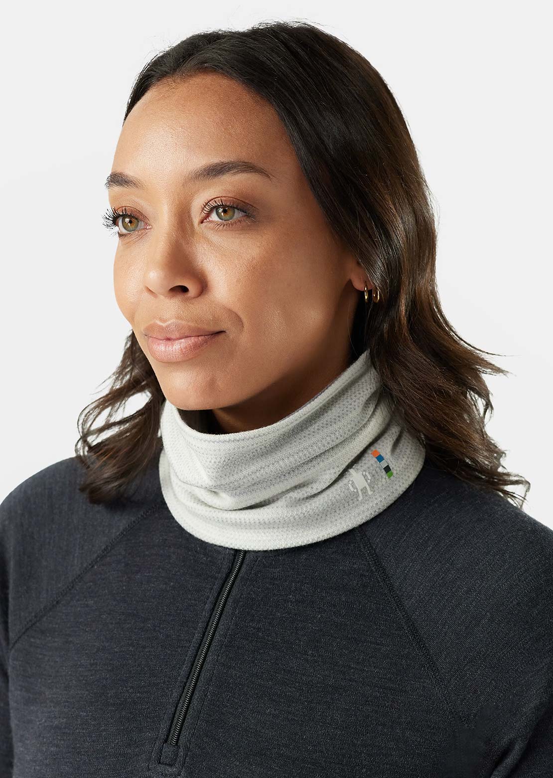 Smartwool Thermal Merino Reversible Neck Gaiter Light Gray Color Shift