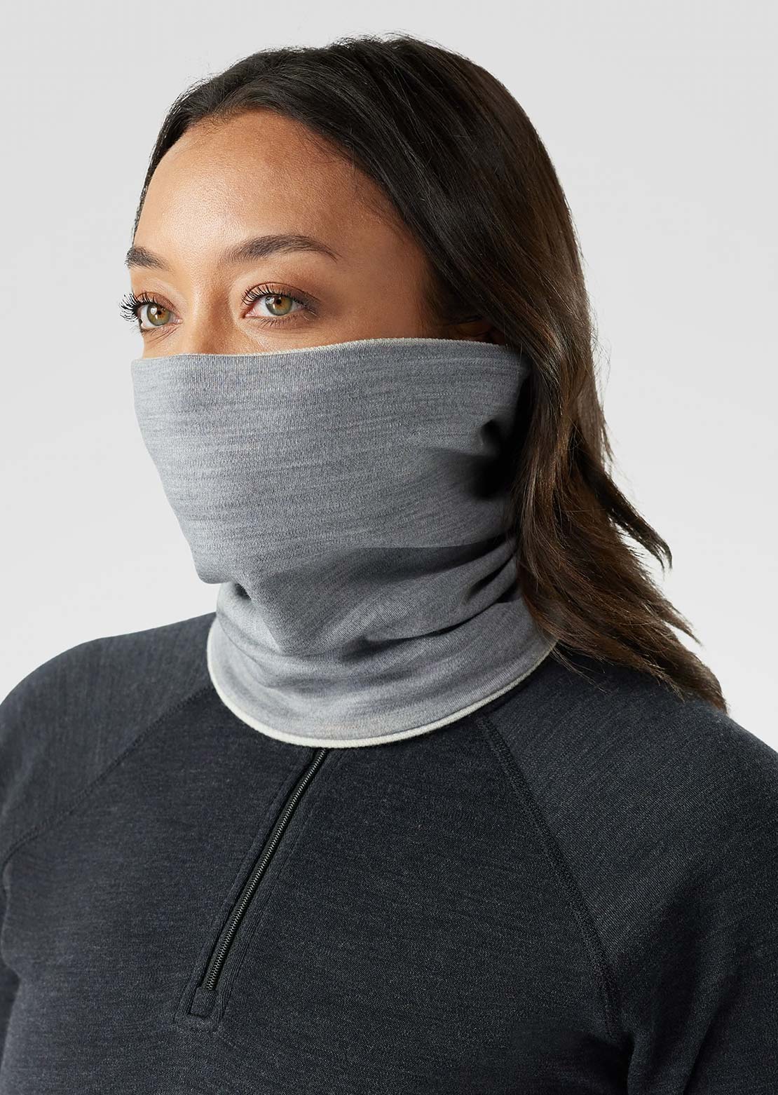 Smartwool Thermal Merino Reversible Neck Gaiter Light Gray Color Shift