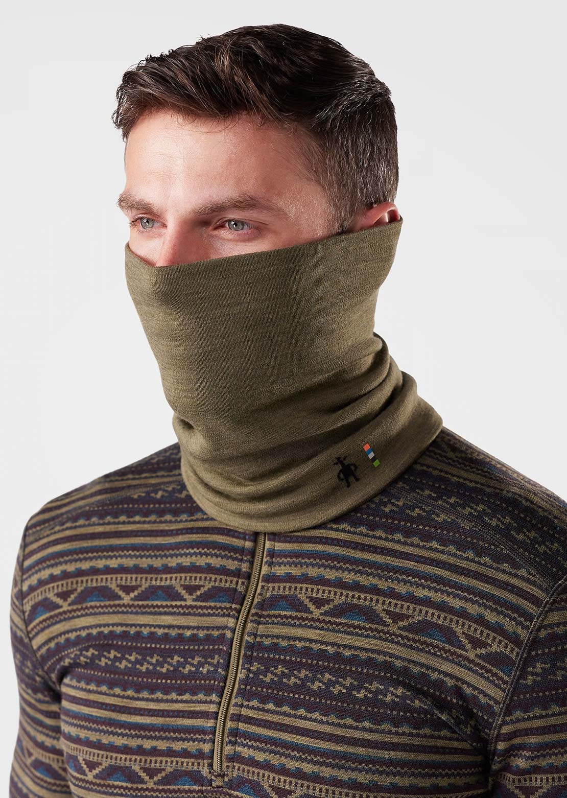Smartwool Thermal Merino Reversible Neck Gaiter Winter Moss Heather