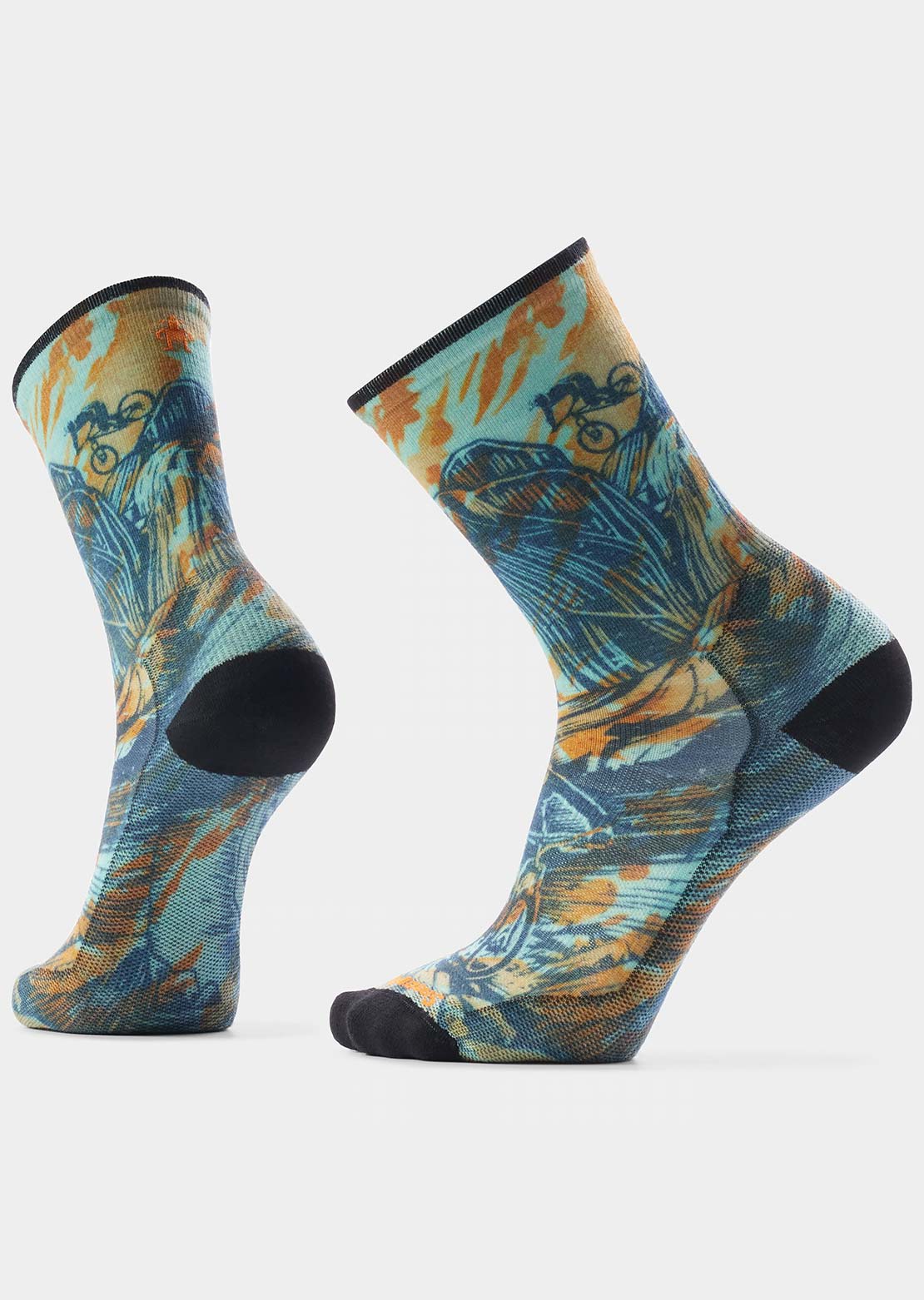 Smartwool Unisex Bike Zero Cushion Rugged Ride Print Crew Socks Capri