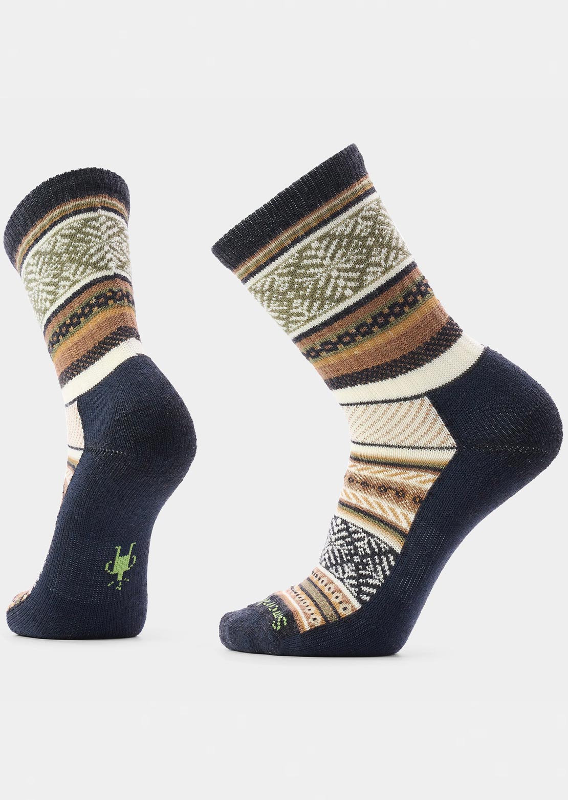 Smartwool Unisex Everyday Cozy Fair Isle Sweater Crew Socks Charcoal