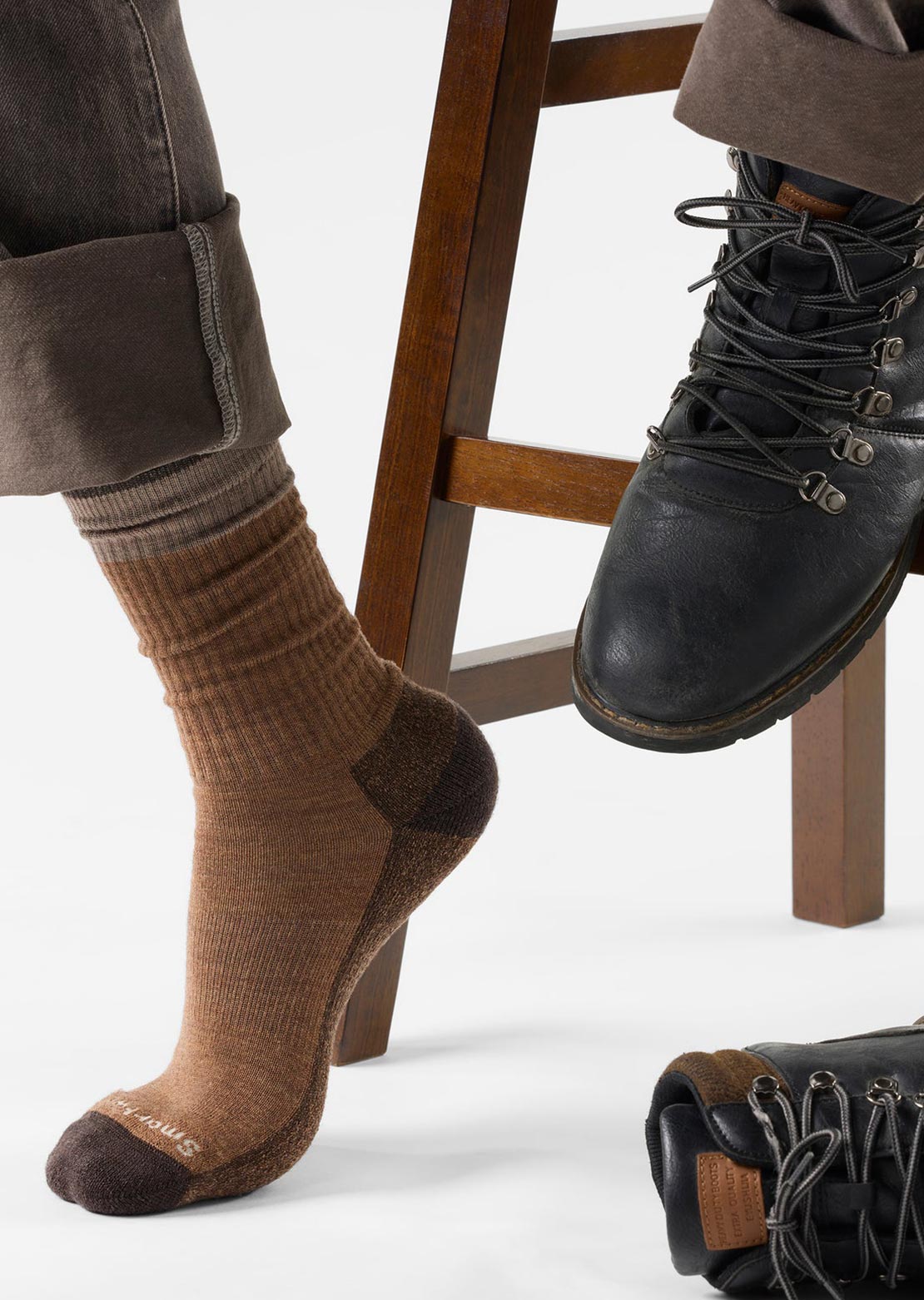 Smartwool Unisex Everyday Rollinsville Crew Socks Mocha