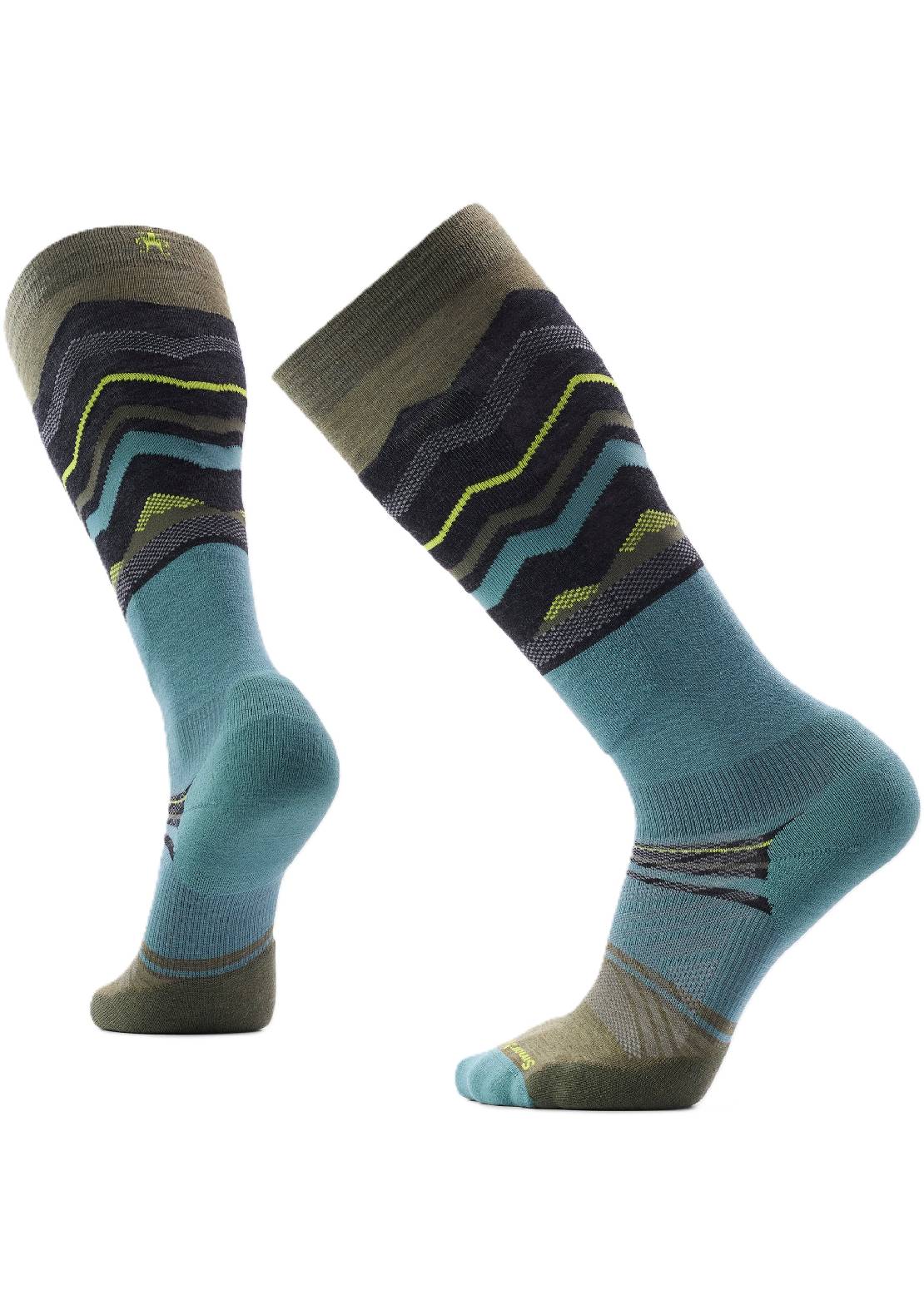 Smartwool Unisex Ski Targeted Cushion Expanding Horizons OTC Socks Winter Moss
