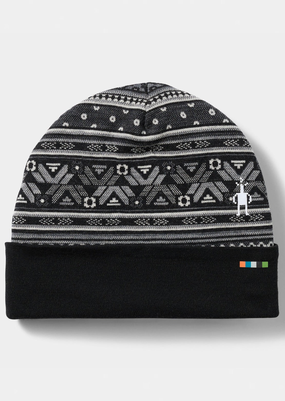 Smartwool Unisex Thermal Merino Reversible Cuffed Beanie Black Fair Isle Fun