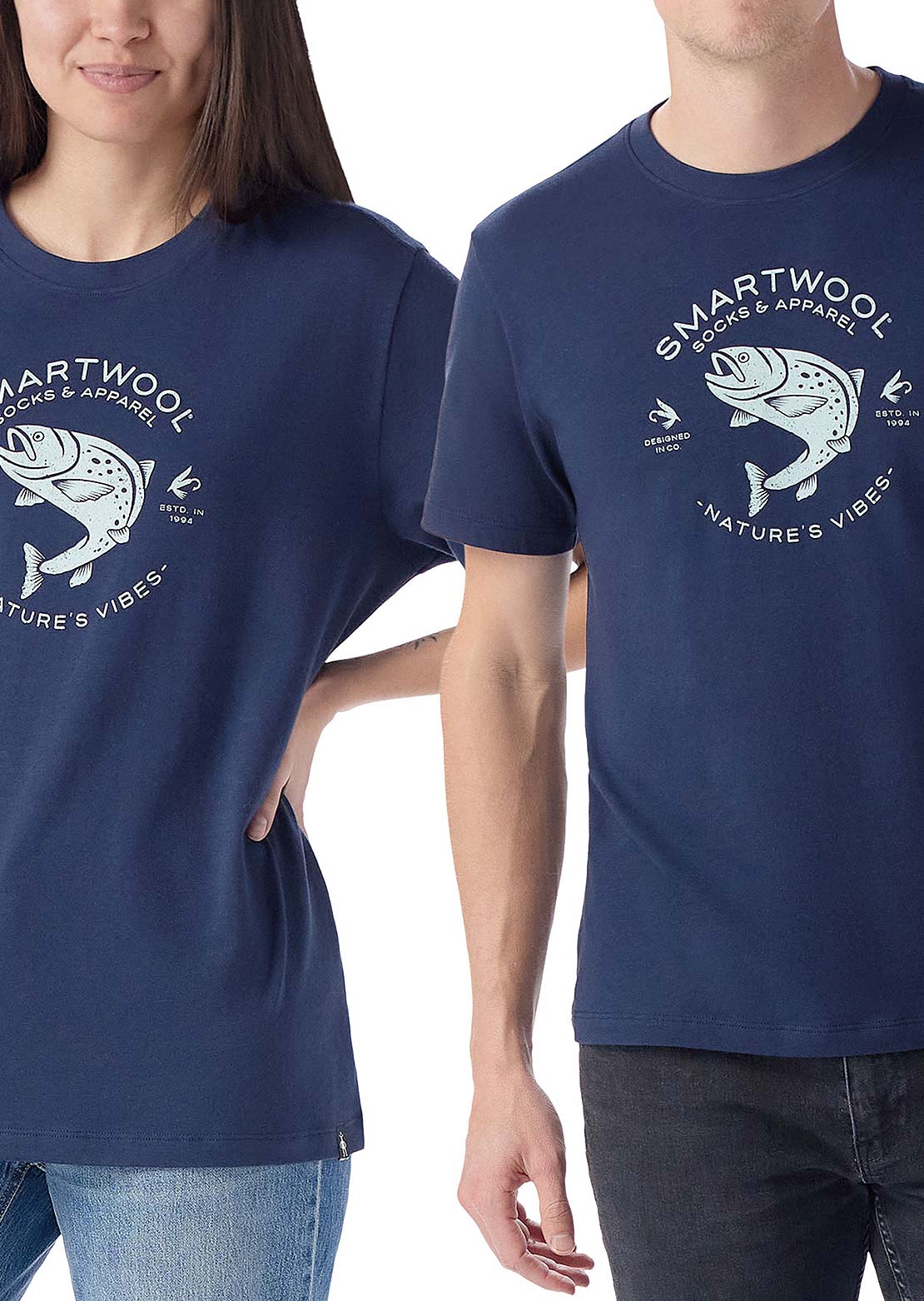 Smartwool Unisex Trout Fishing Graphic T-shirt Deep Navy