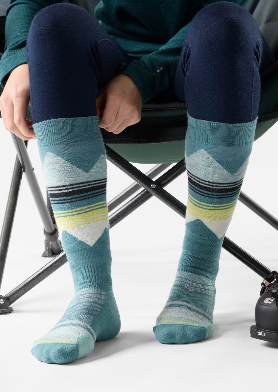 Smartwool Women’s Ski Targeted Cushion Pattern OTC Socks Dusty Teal