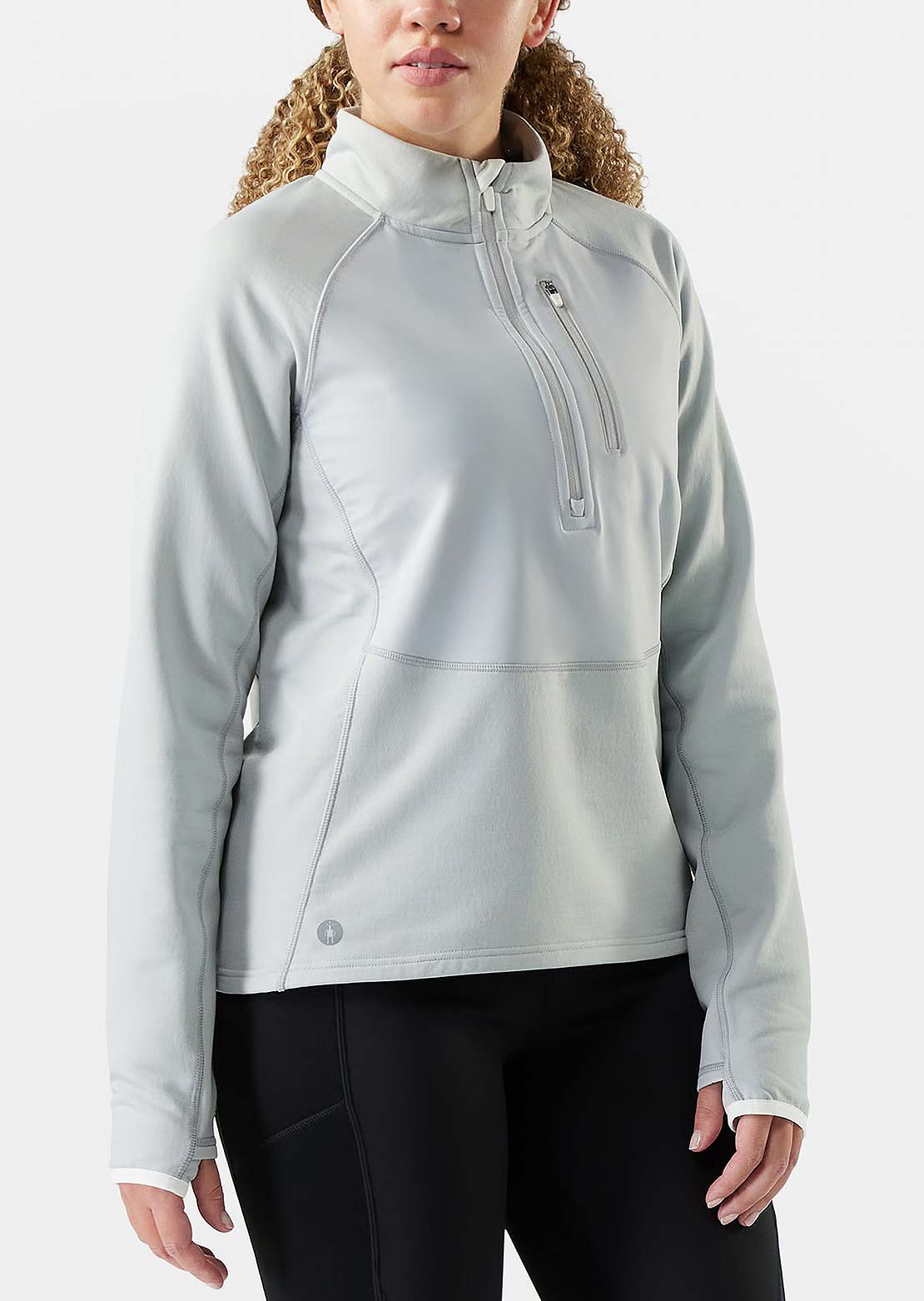 Smartwool Women's Active Fleece Wind 1/2 Zip Top Storm Gray