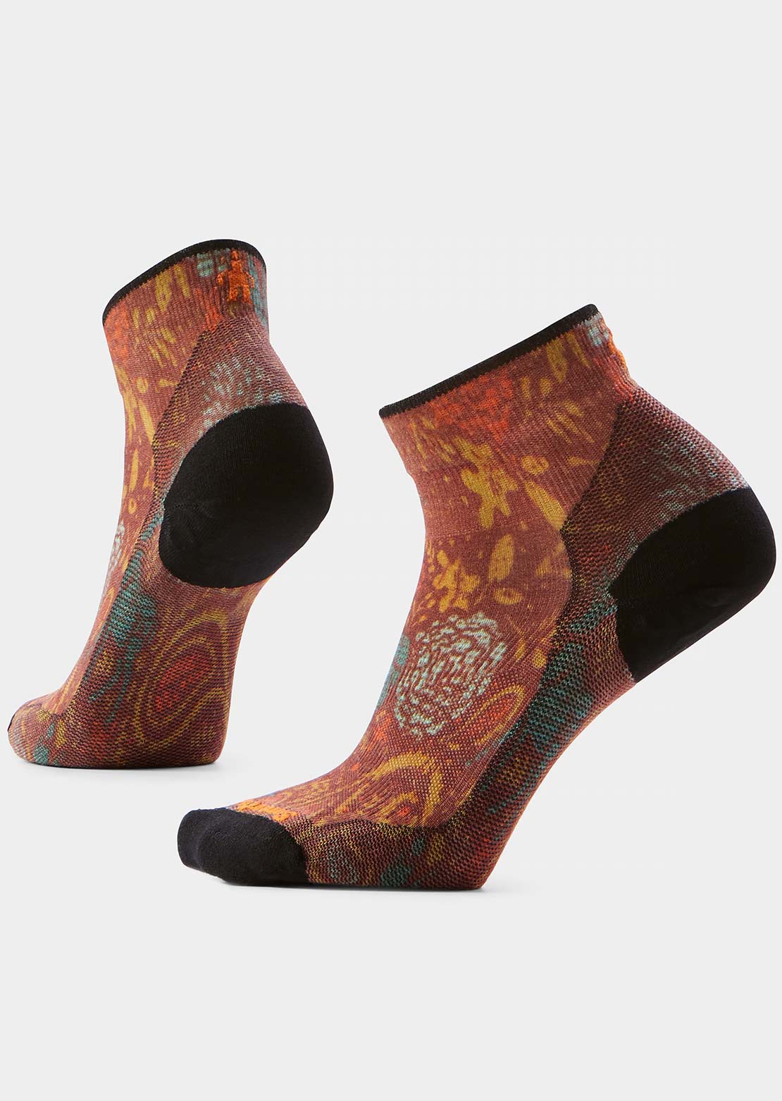 Smartwool Women's Bike Zero Cushion Paisley Print Ankle Socks Picante