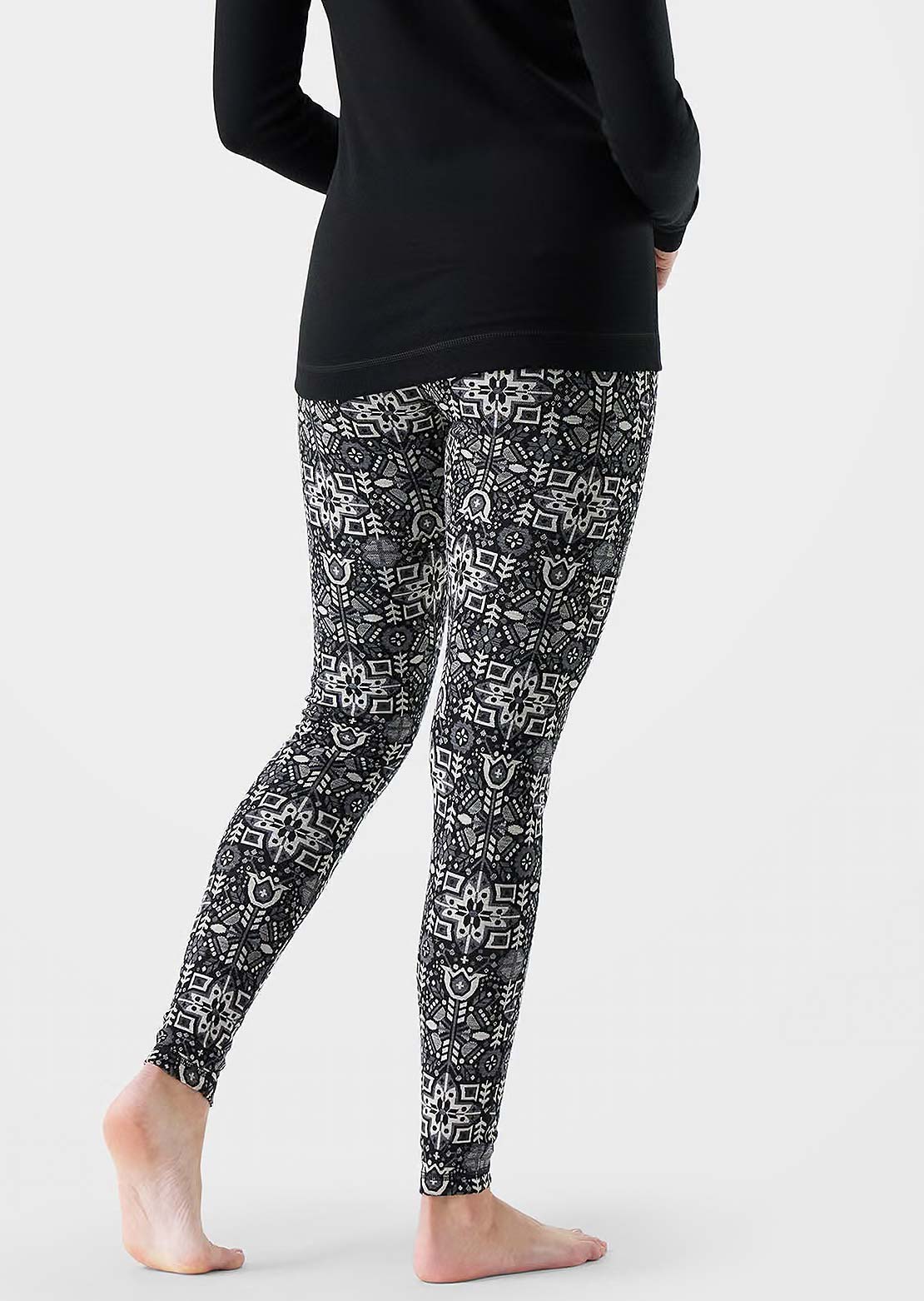 Smartwool Women's Classic Thermal Merino 250 Base Layer Bottom Black Deco Floral