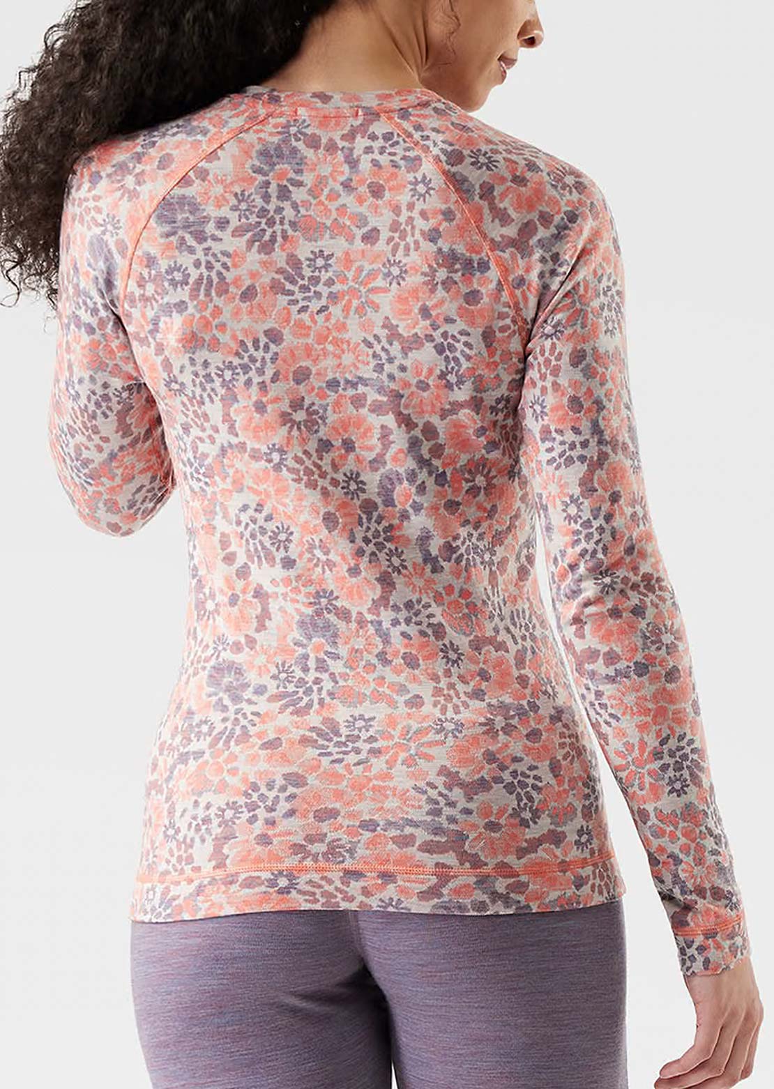 Smartwool Women's Classic Thermal Merino 250 Crew Base Layer Top Coral Reef Floral