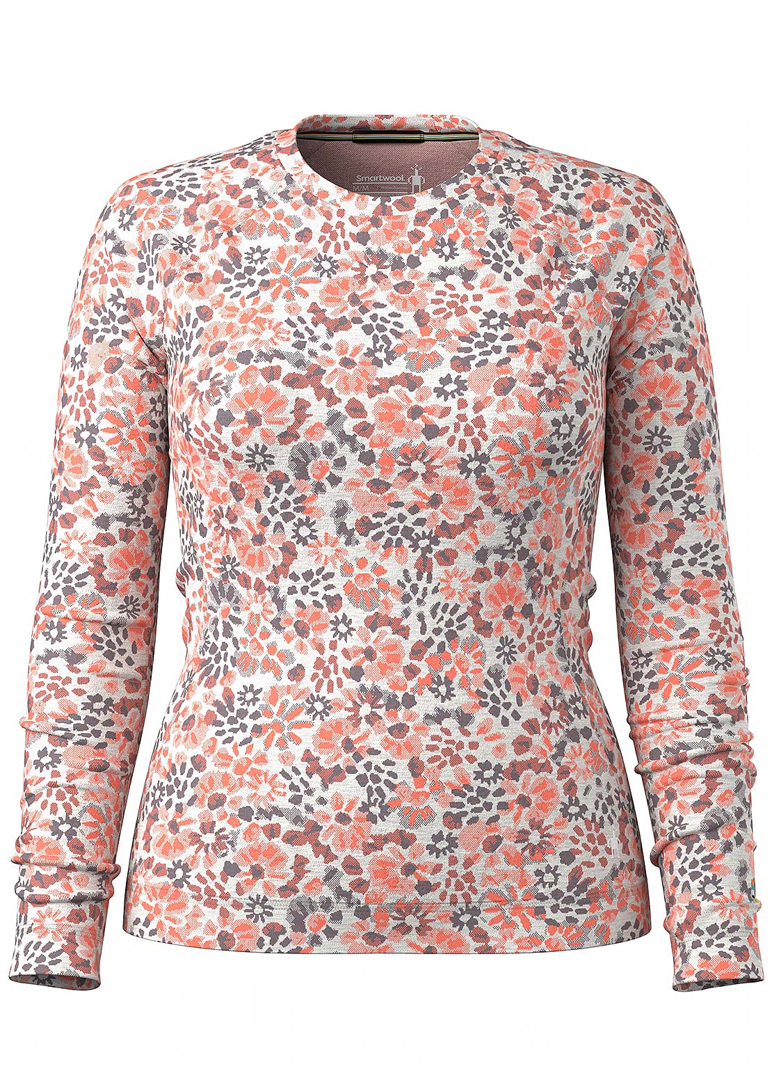 Smartwool Women's Classic Thermal Merino 250 Crew Base Layer Top Coral Reef Floral