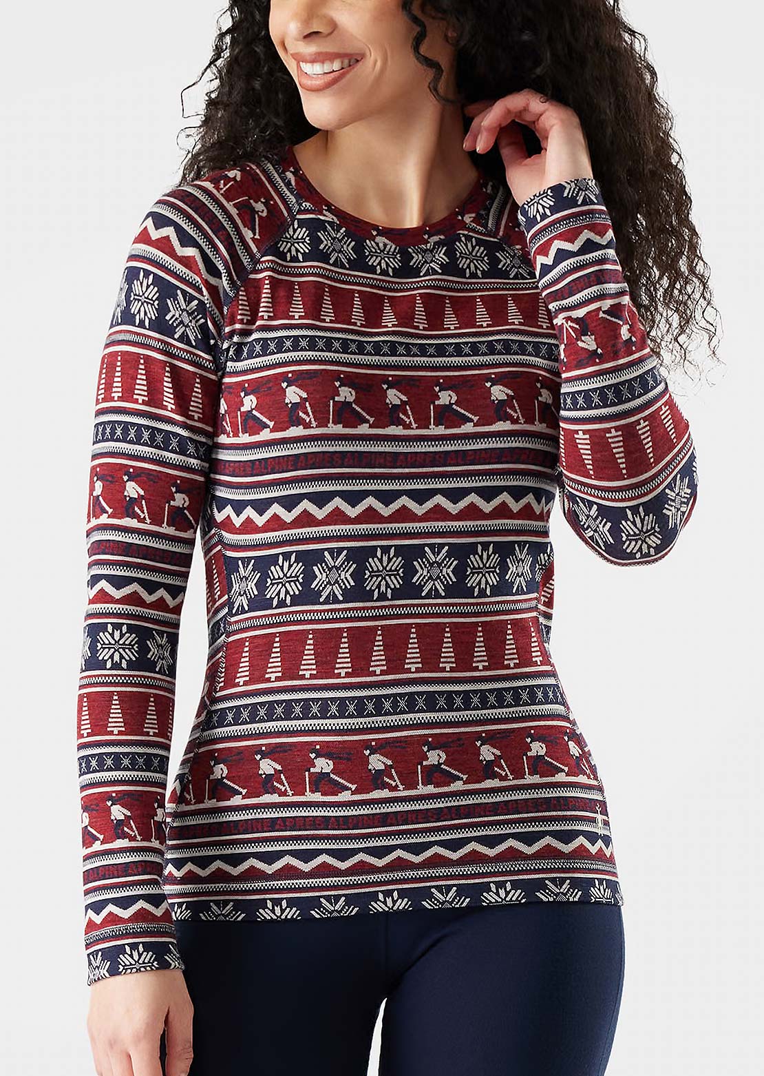 Smartwool Women's Classic Thermal Merino 250 Crew Base Layer Top Currant Alpine Apres