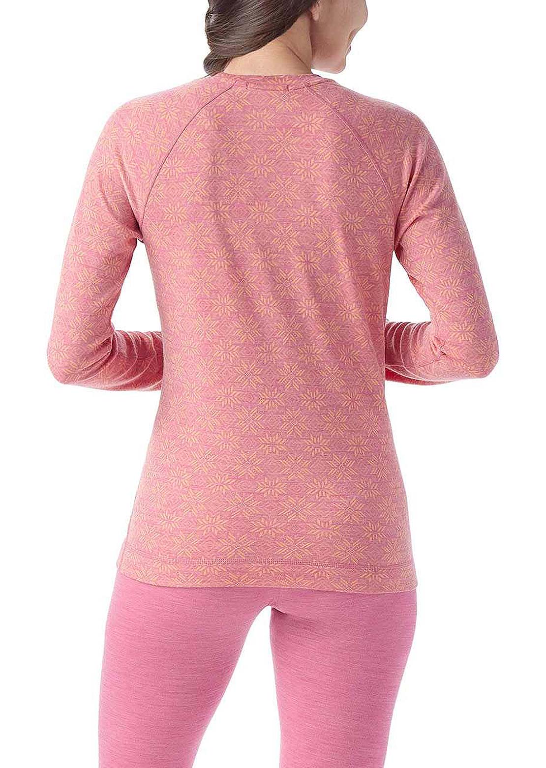 Smartwool Women's Classic Thermal Merino 250 Crew Base Layer Top Garden Pink Digi Snow