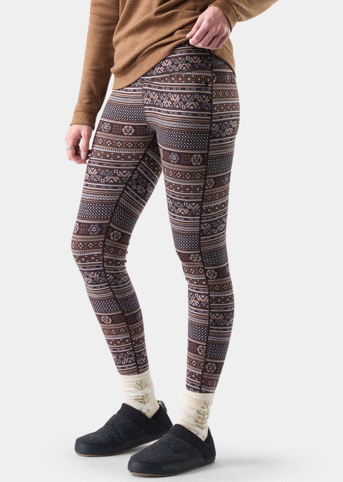 Smartwool Women's Classic Thermal Merino Boxed Base Layer Bottom Mocha Fair Isle Fun