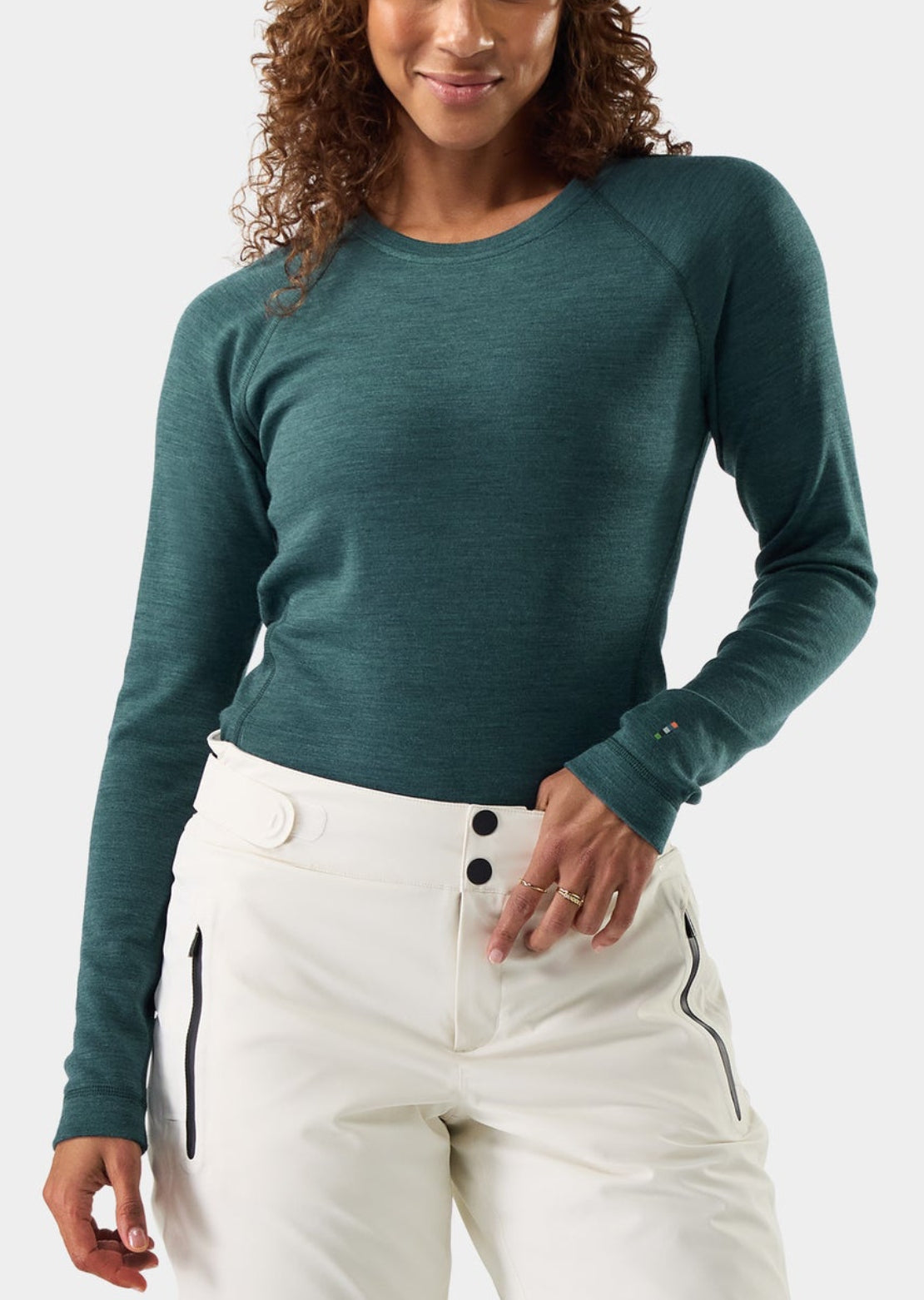 Smartwool Women's Classic Thermal Merino Crewneck Boxed Base Layer Top Dark Teal Heather