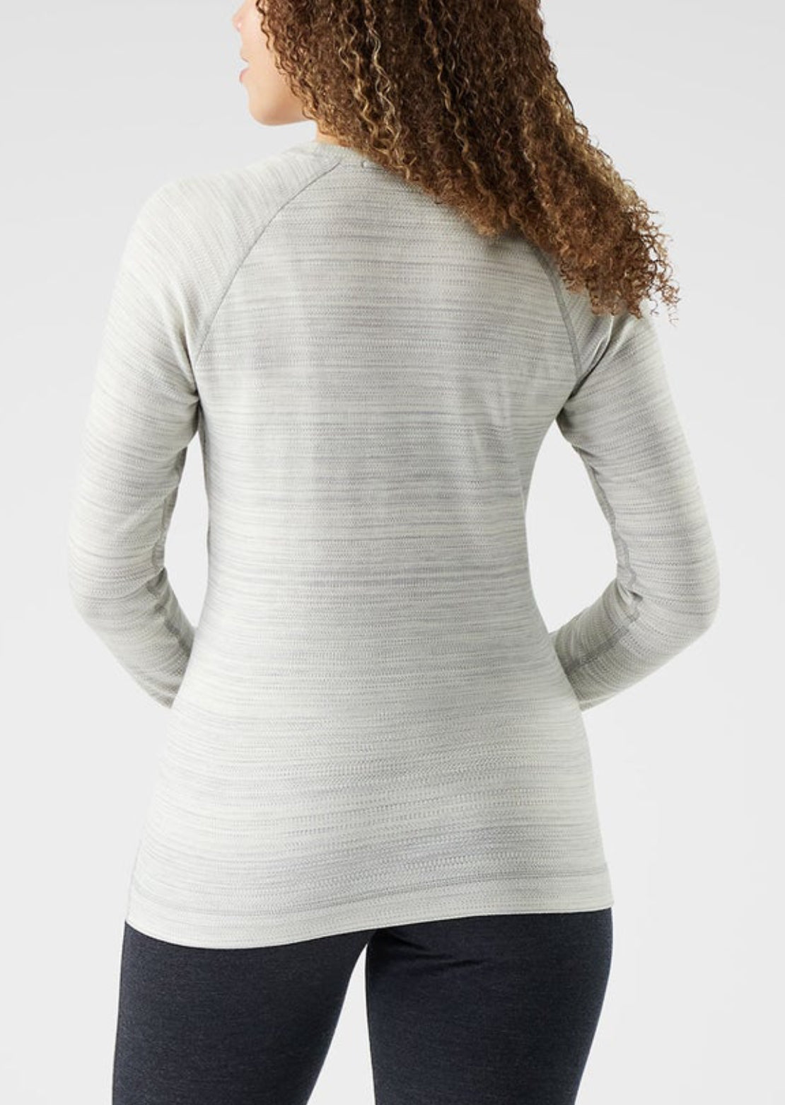 Smartwool Women's Classic Thermal Merino Crewneck Boxed Base Layer Top Light Gray Color Shift