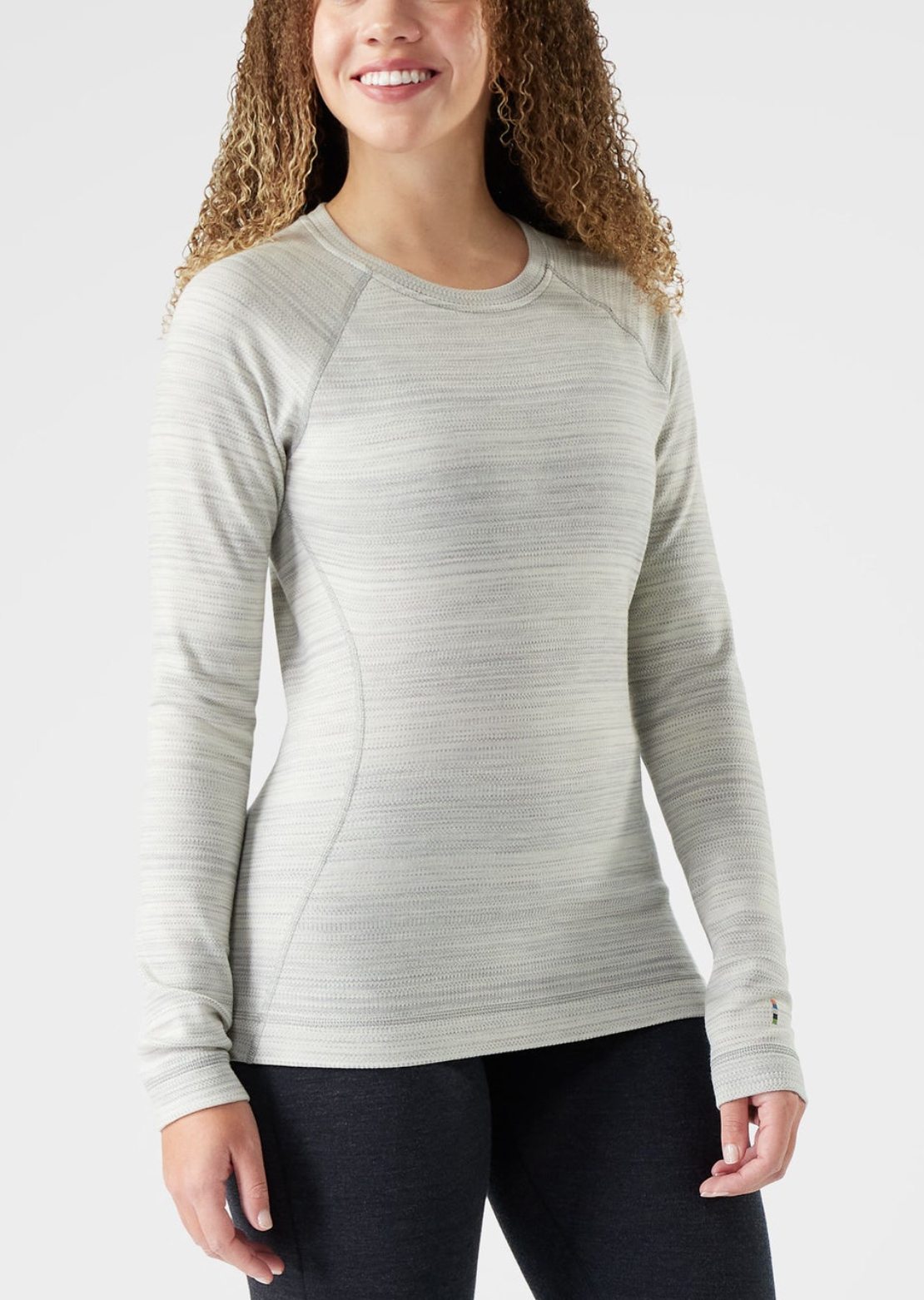 Smartwool Women's Classic Thermal Merino Crewneck Boxed Base Layer Top Light Gray Color Shift