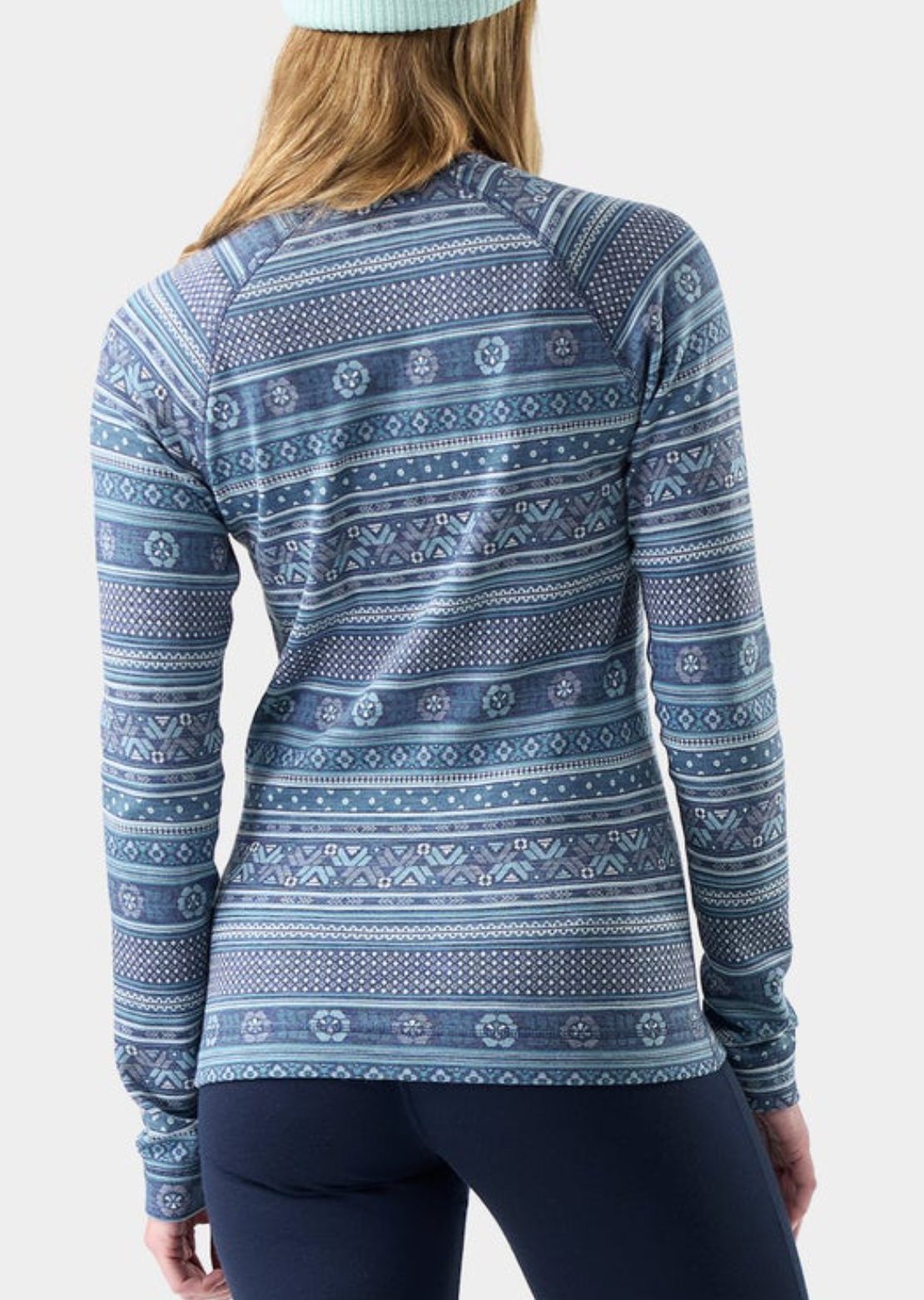 Smartwool Women's Classic Thermal Merino Crewneck Boxed Base Layer Top Nightfall Fair Isle Fun