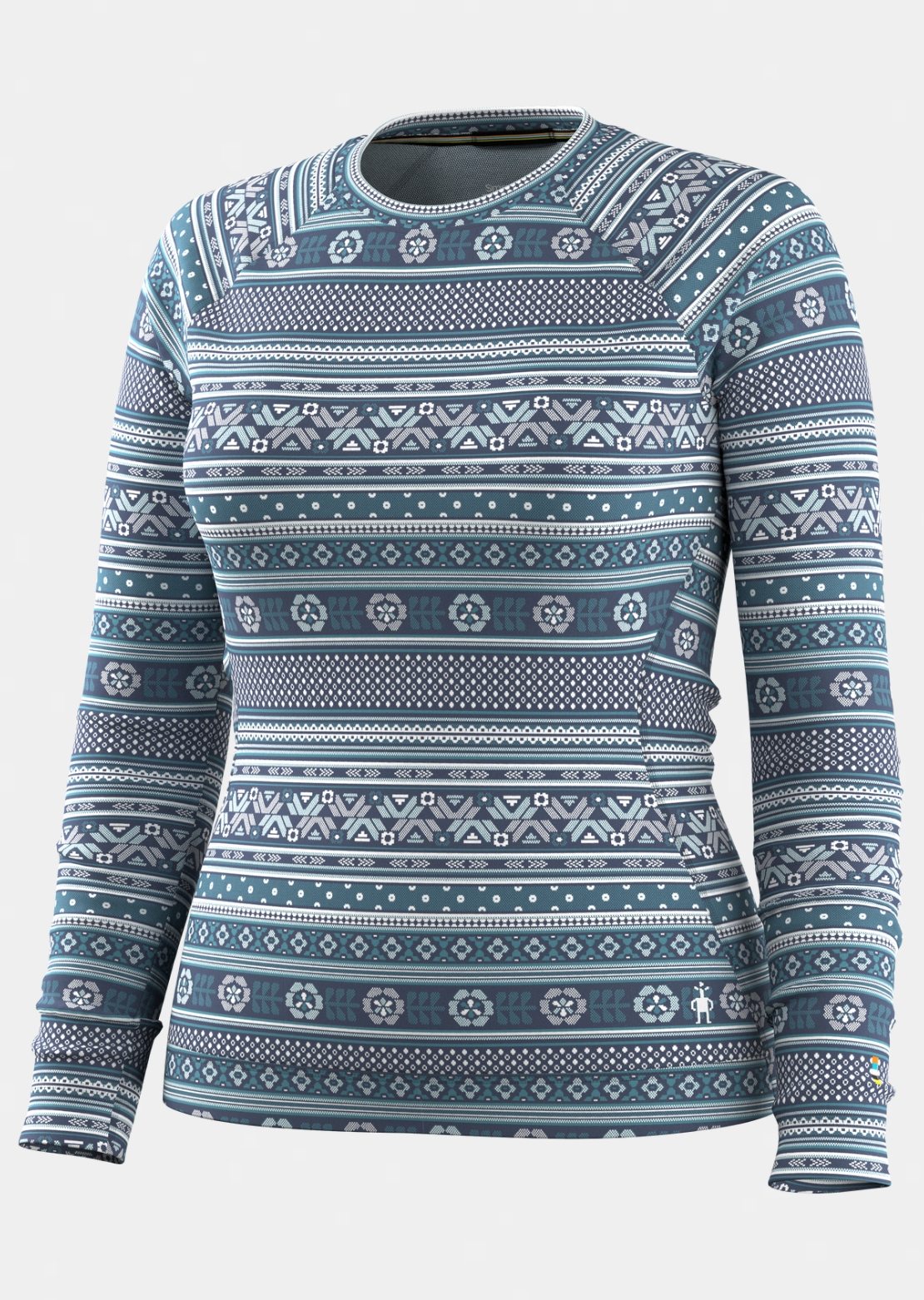 Smartwool Women's Classic Thermal Merino Crewneck Boxed Base Layer Top Nightfall Fair Isle Fun