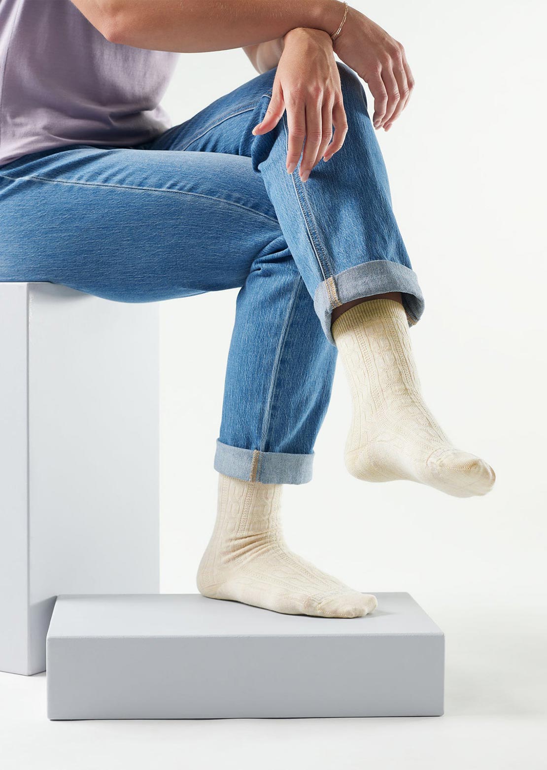 Smartwool Women's Everyday Cable Crew Socks Moonbeam