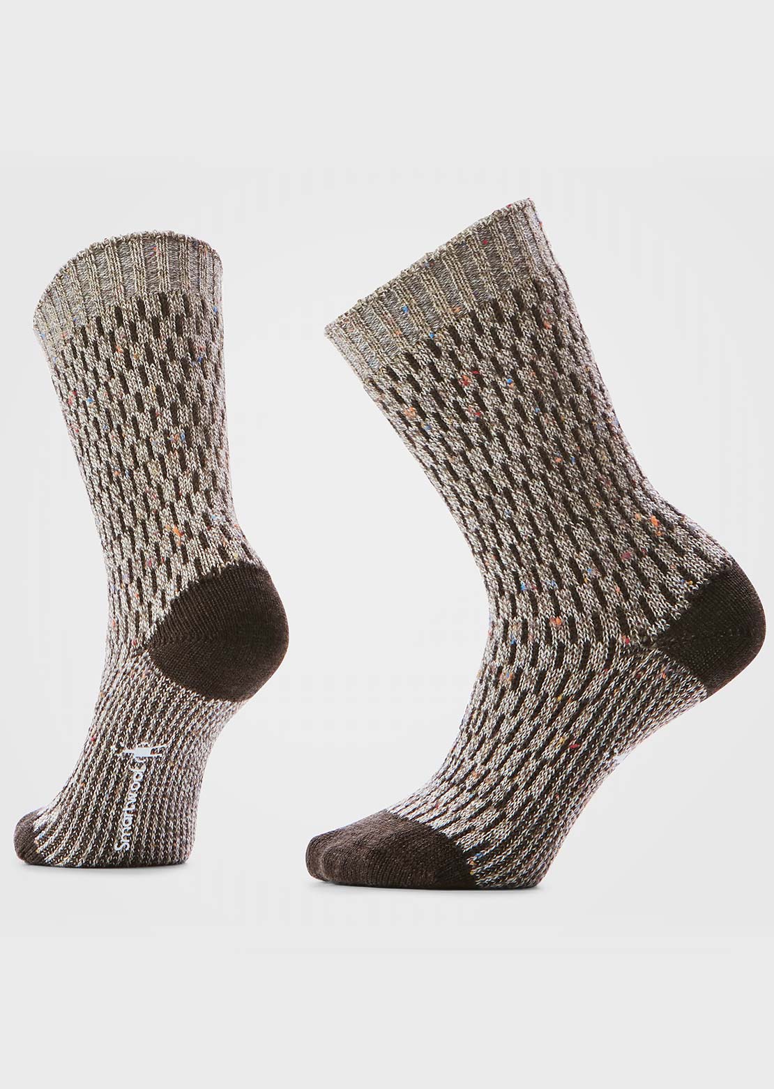 Smartwool Women's Everyday Cozy Digi-Tick Crew Socks Taupe/Natural Marl