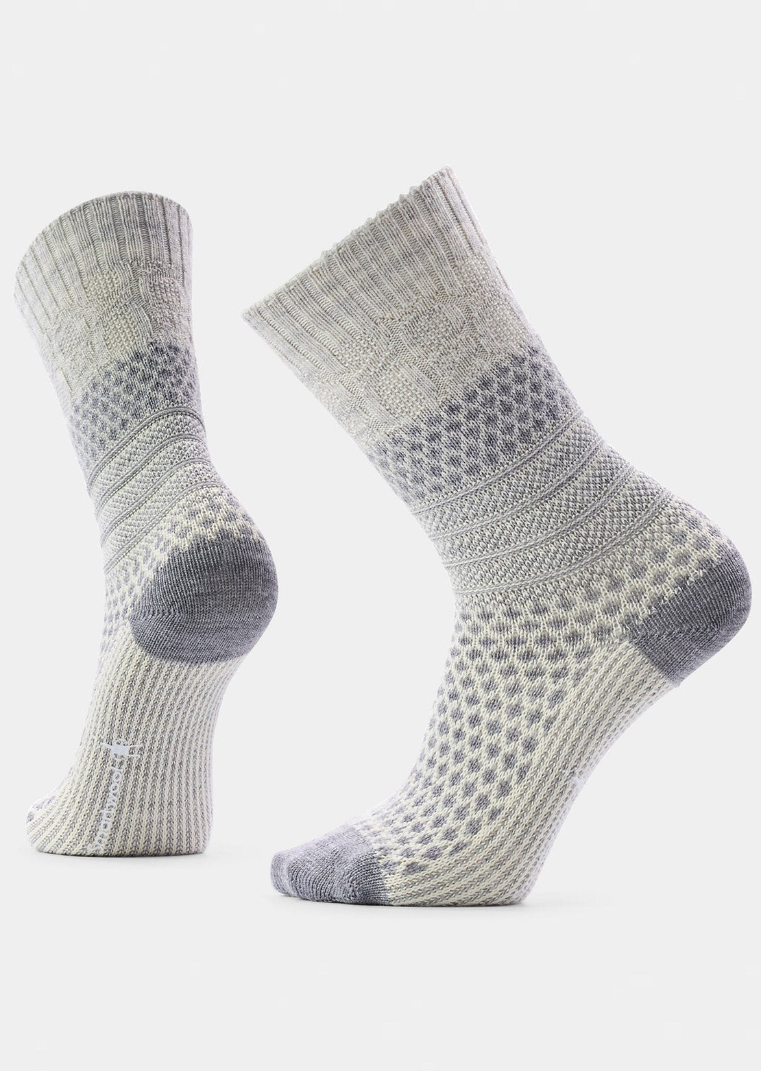 Smartwool Women's Everyday Cozy Popcorn Cable Crew Socks Light Gray