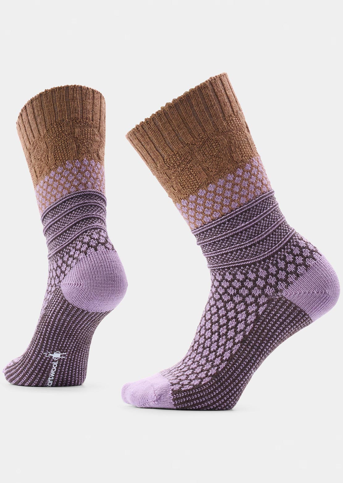 Smartwool Women's Everyday Cozy Popcorn Cable Crew Socks Purple Dawn