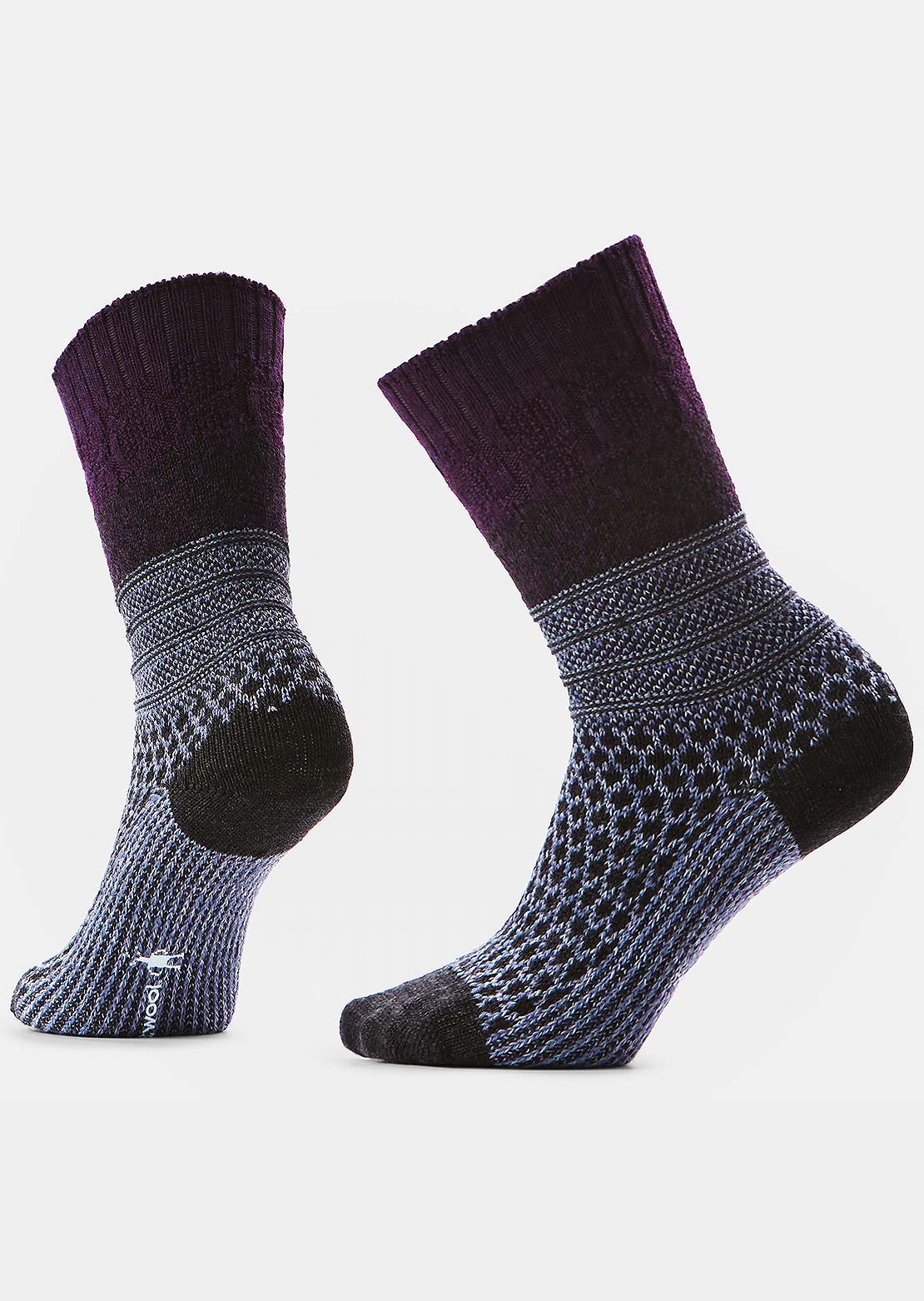 Smartwool Women's Everyday Cozy Popcorn Cable Crew Socks Chalk Violet