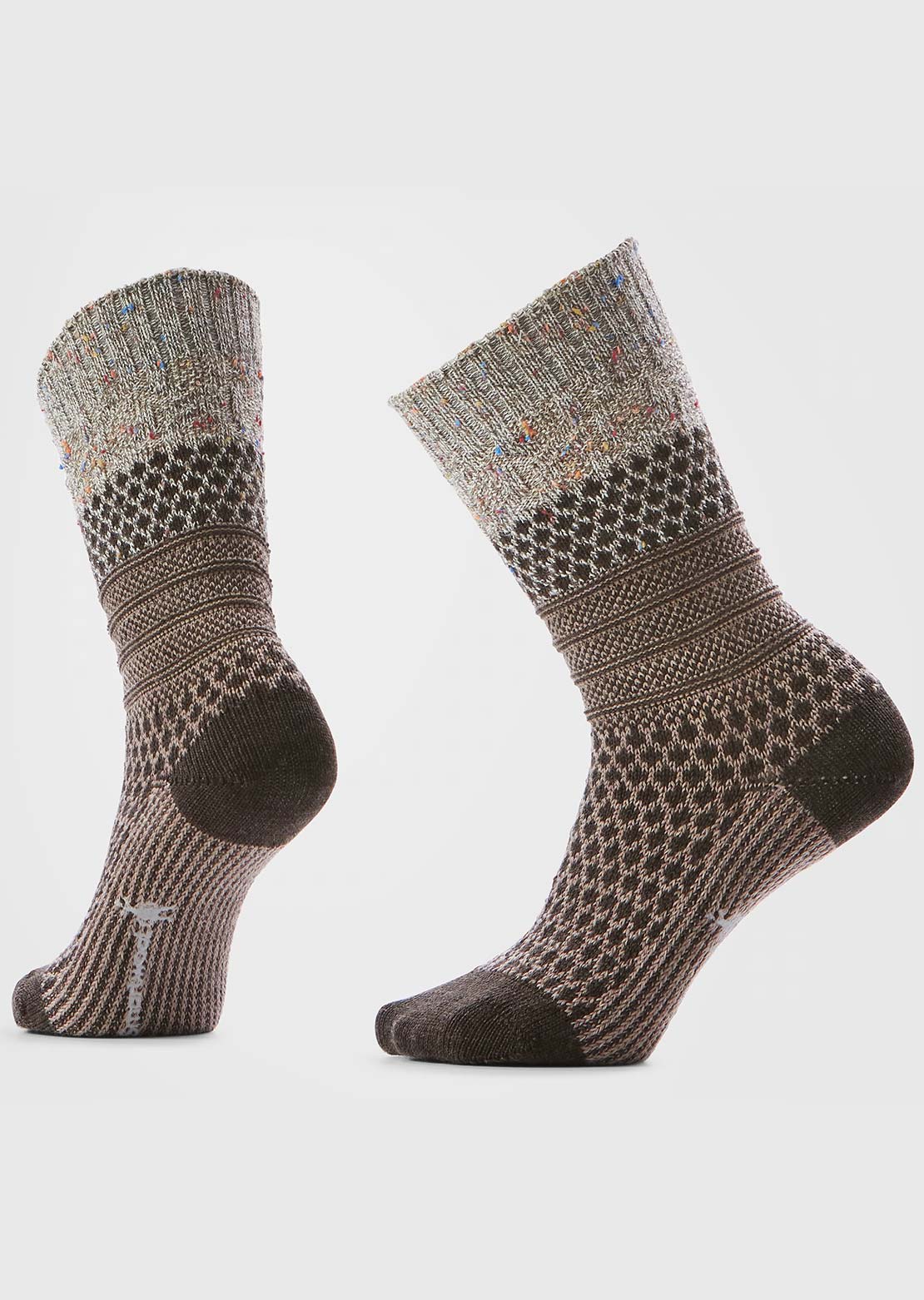 Smartwool Women's Everyday Cozy Popcorn Cable Crew Socks Taupe/Natural Marl