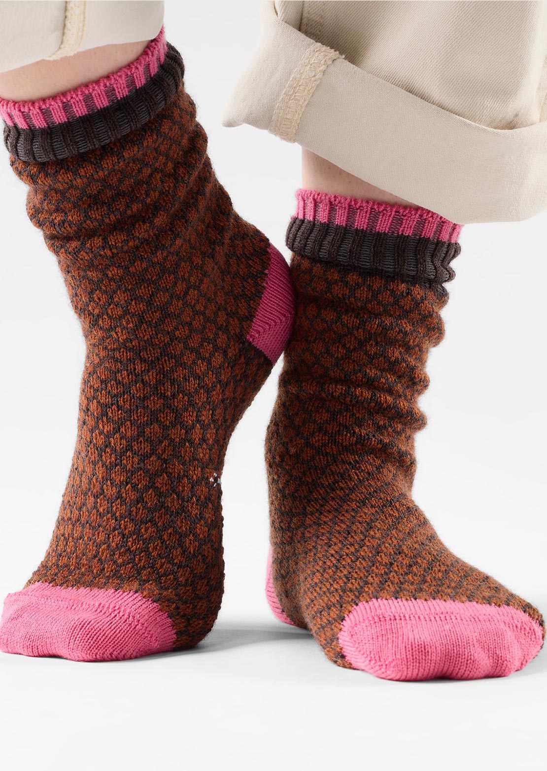 Smartwool Women's Everyday Cozy Popcorn Polka Dot Crew Socks Chestnut