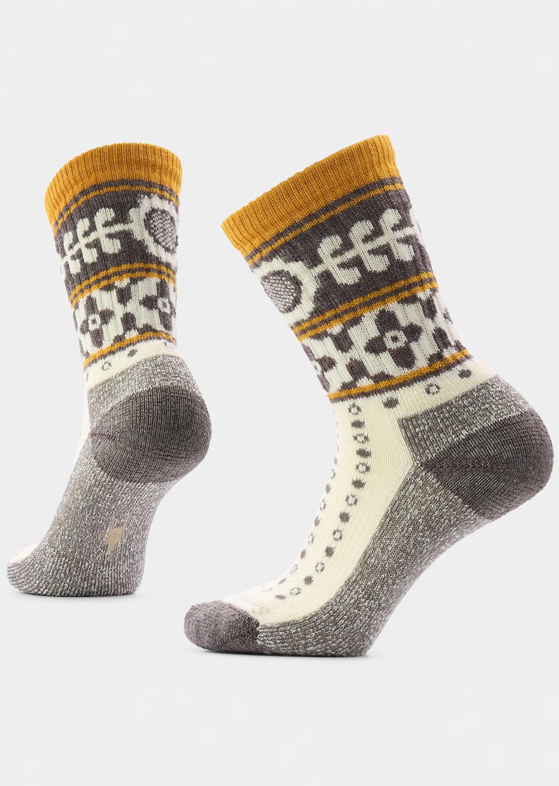 Smartwool Women's Everyday Cozy Retro Sunflower Crew Socks Natural