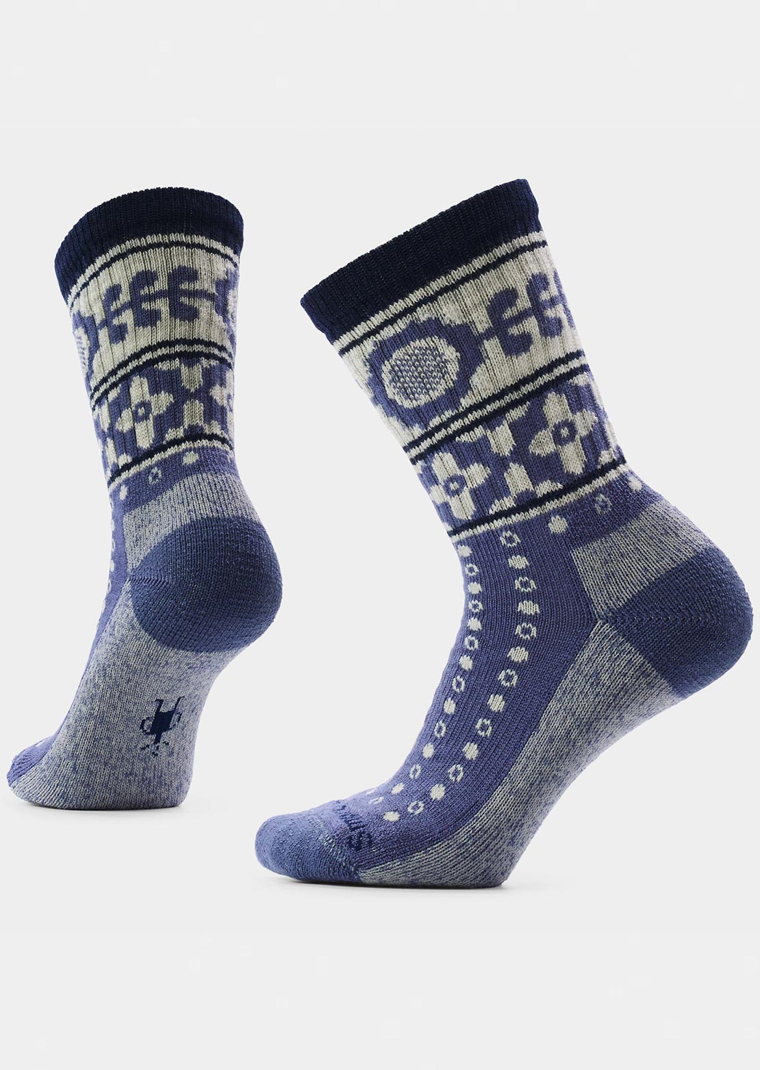 Smartwool Women's Everyday Cozy Retro Sunflower Crew Socks Nightfall Blue