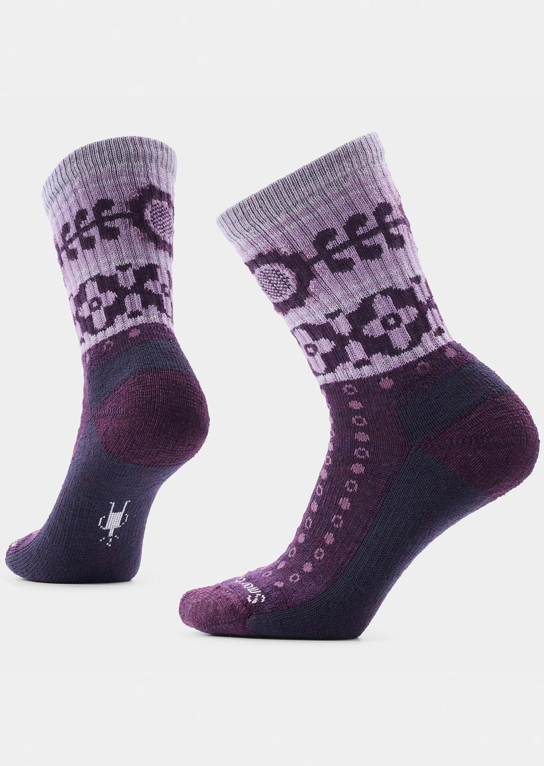 Smartwool Women's Everyday Cozy Retro Sunflower Crew Socks Purple Iris