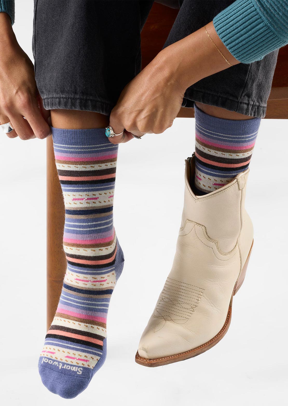 Smartwool Women's Everyday Margarita Crew Socks Nightfall Blue